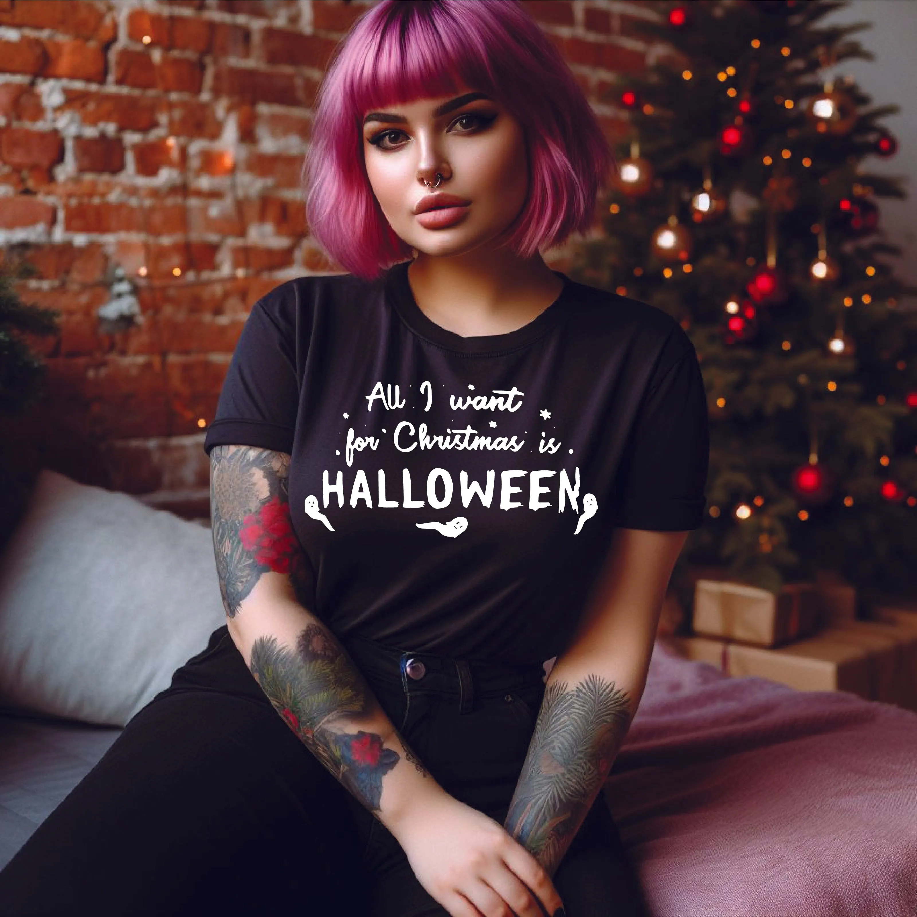 "All I Want For Christmas Is Halloween" Tee - Unisex Shirt