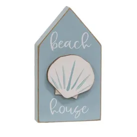 "Beach House" Seashell Block Sitter