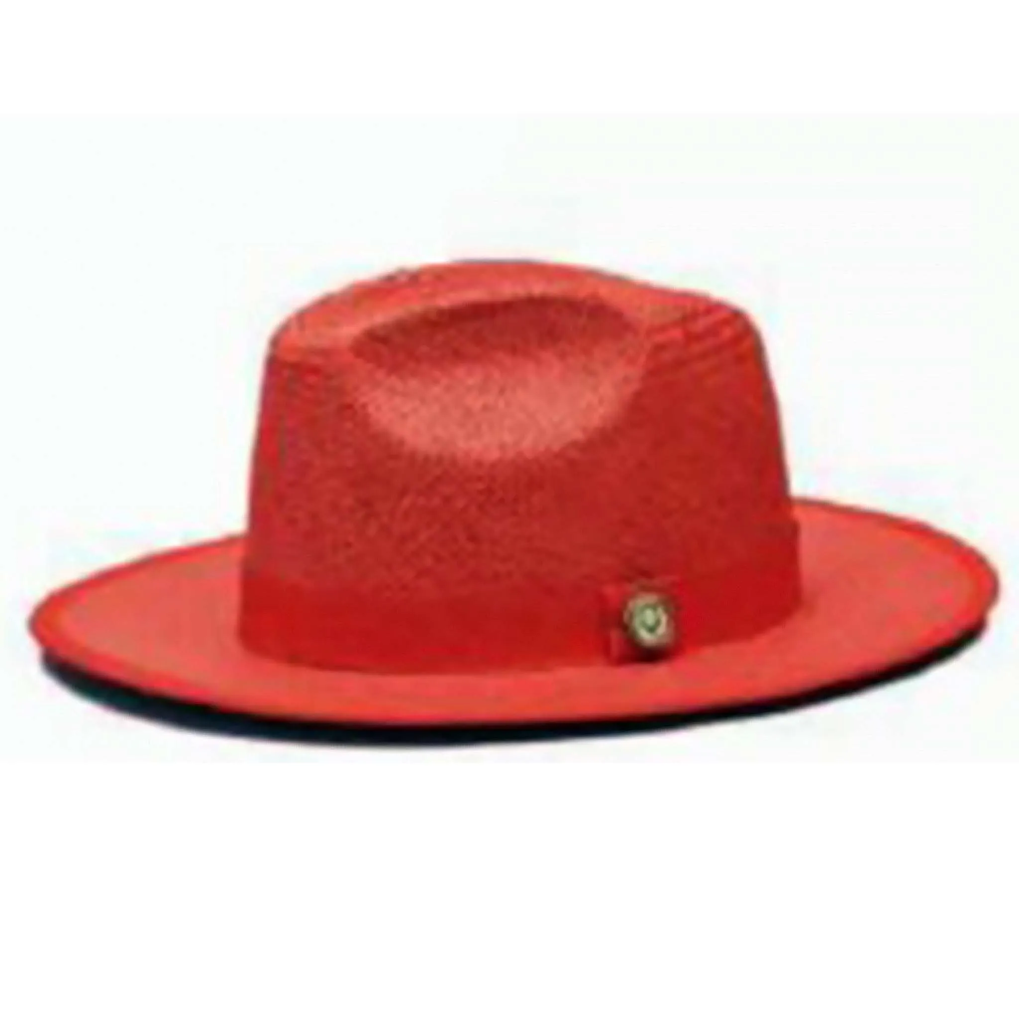 Red Contrast Bottom Straw Hat