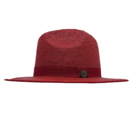 Red Contrast Bottom Straw Hat