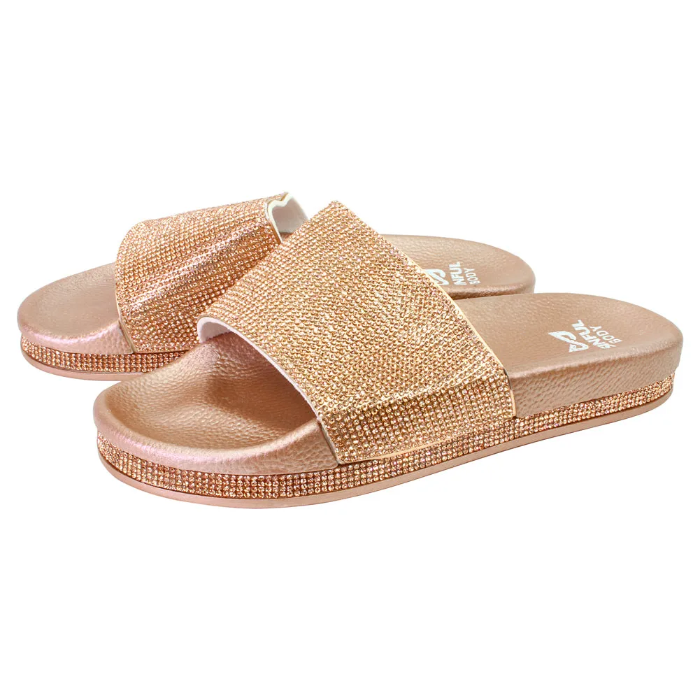 Rhinestone Slide Sandals