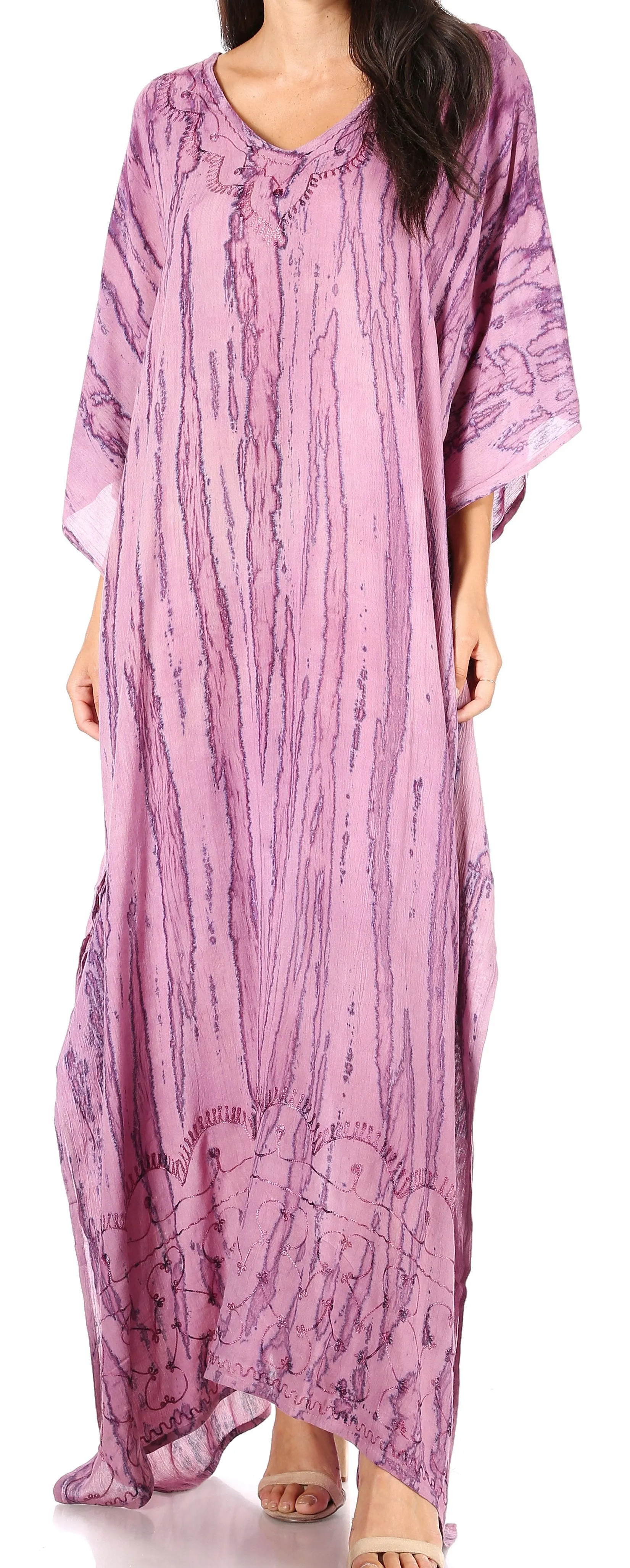 Sakkas Catia Women's Boho-Style Long Maxi Caftan for Lounging and Casual Wear