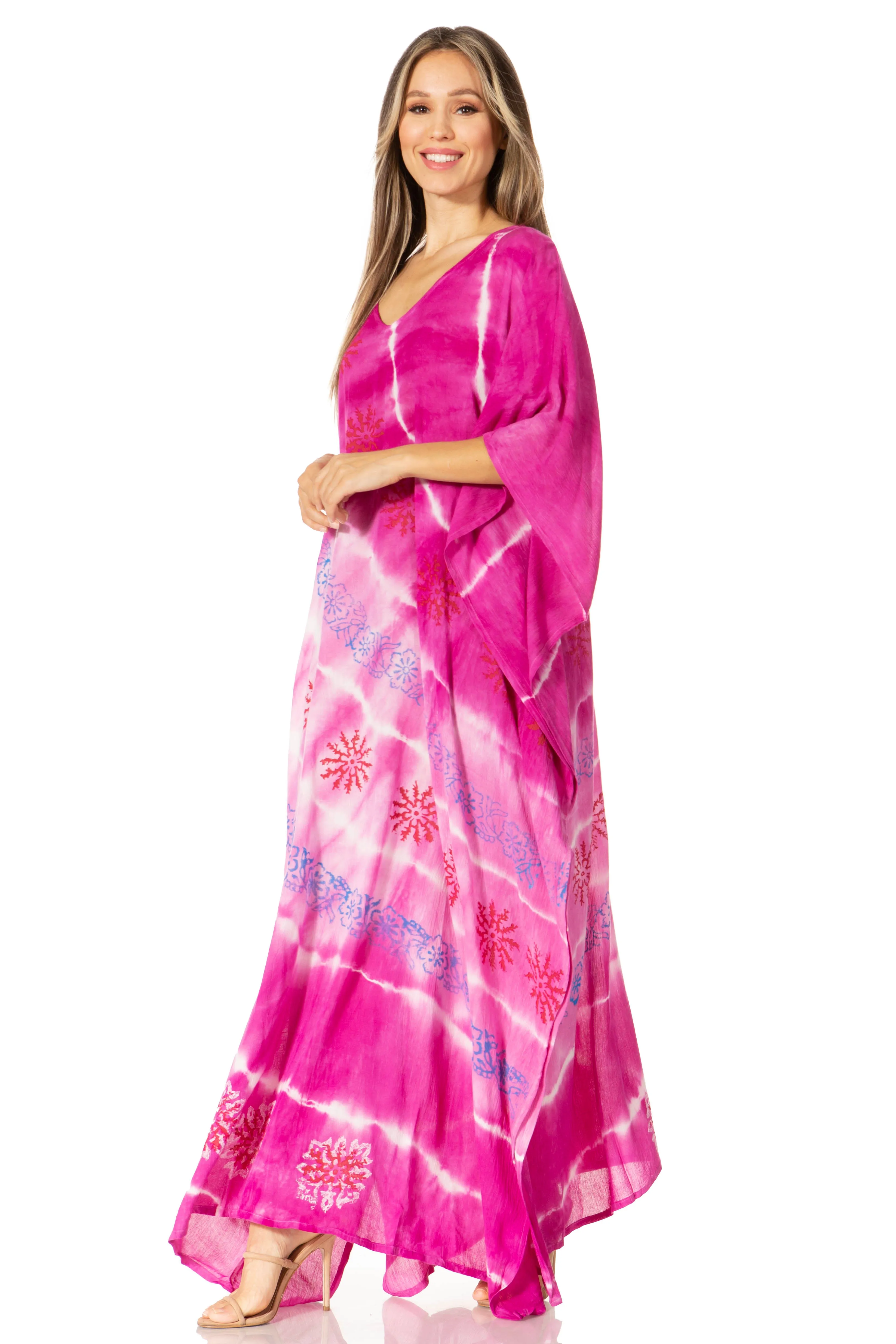 Sakkas Catia Women's Boho-Style Long Maxi Caftan for Lounging and Casual Wear