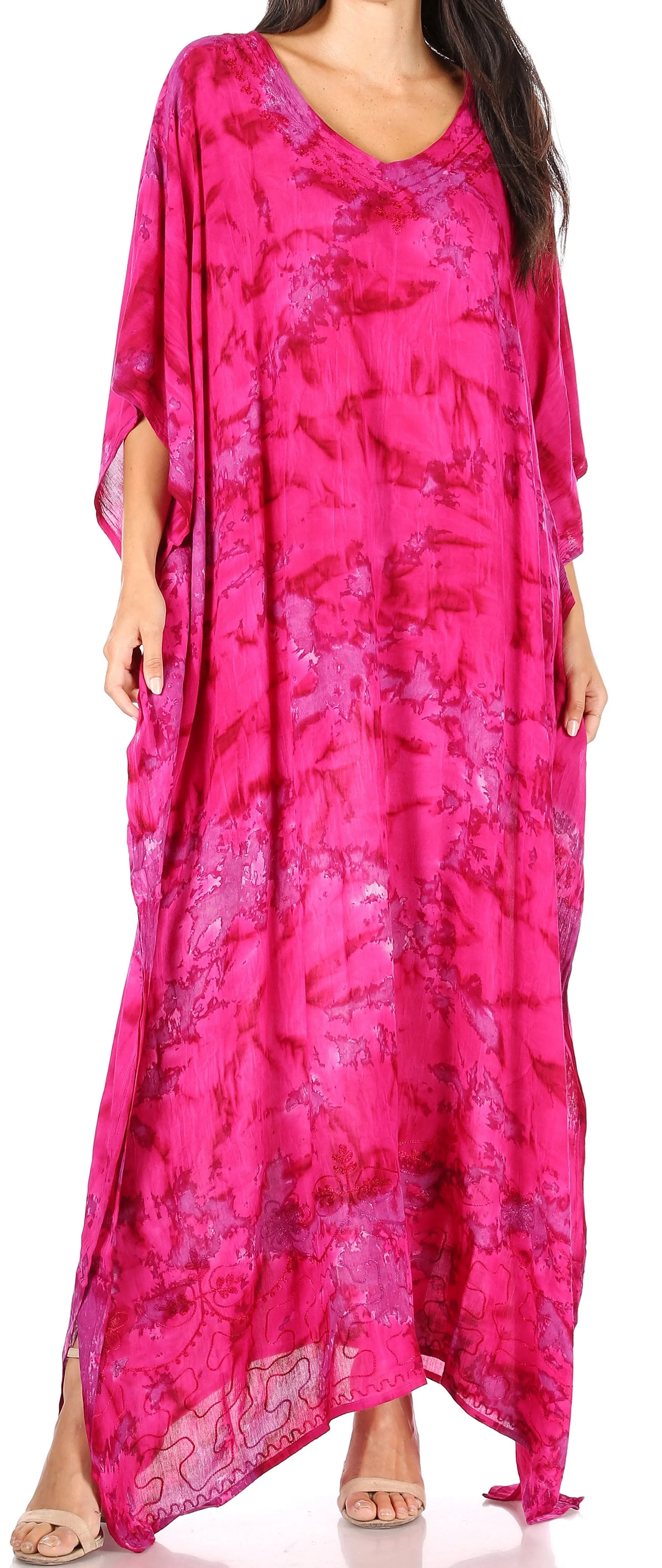 Sakkas Catia Women's Boho-Style Long Maxi Caftan for Lounging and Casual Wear