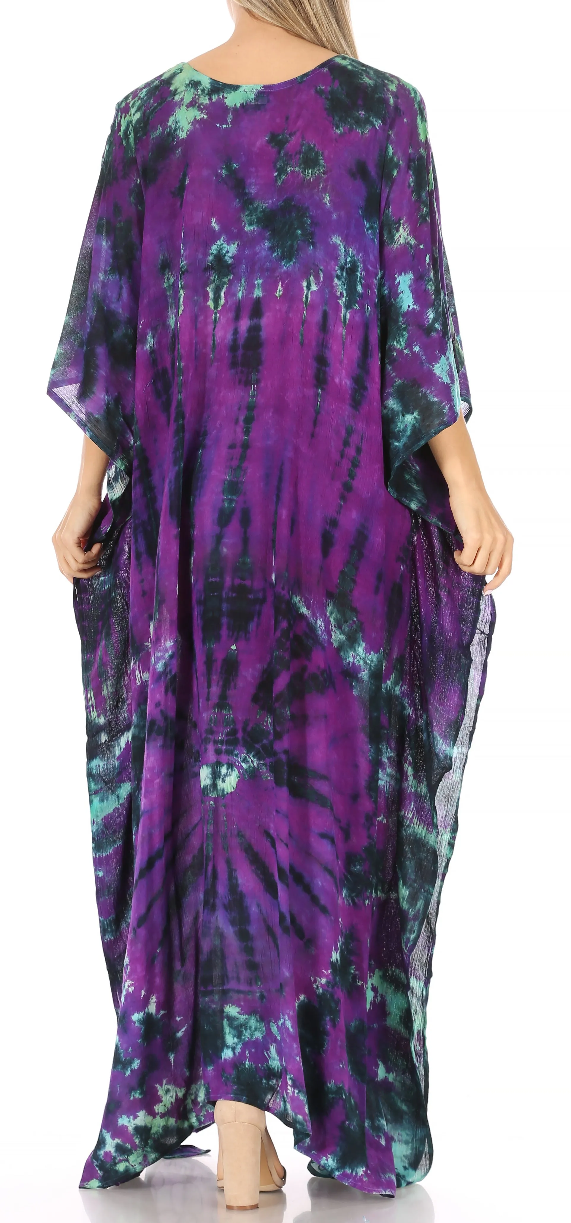 Sakkas Catia Women's Boho-Style Long Maxi Caftan for Lounging and Casual Wear