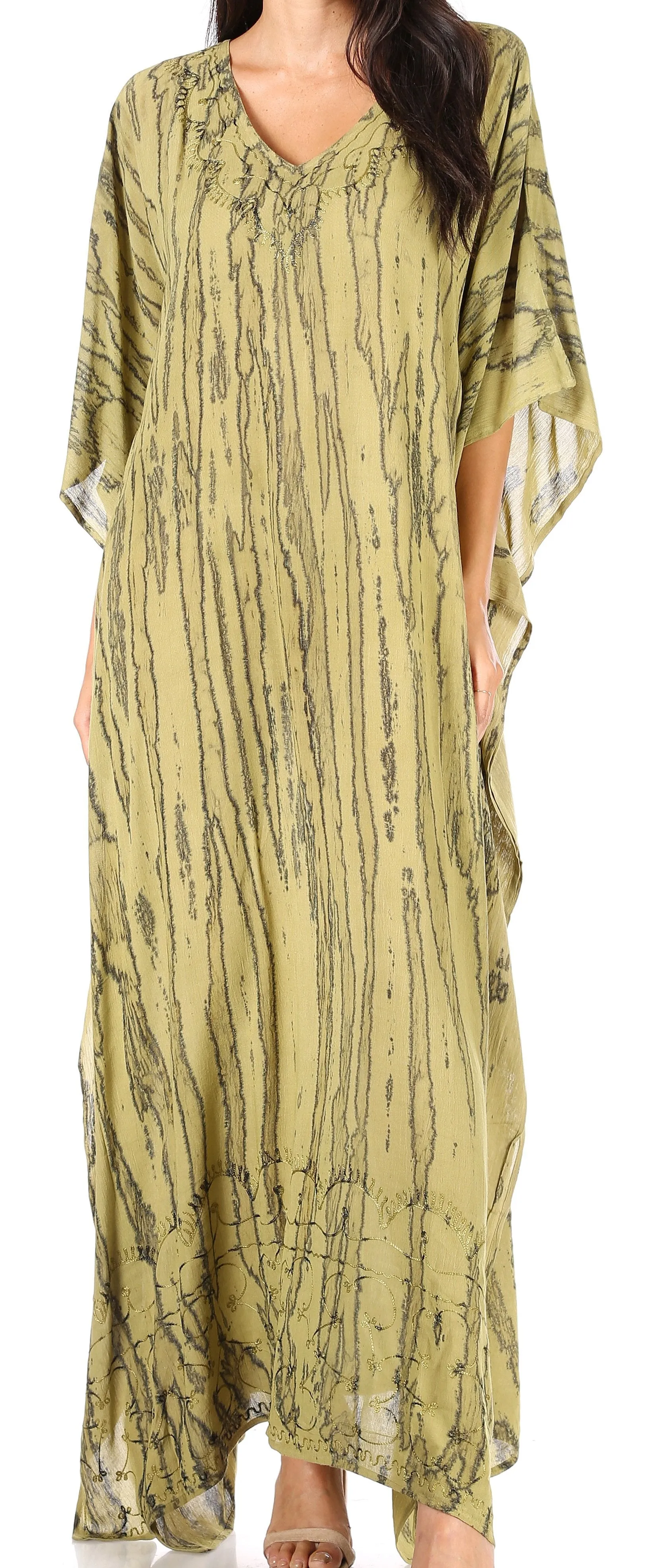 Sakkas Catia Women's Boho-Style Long Maxi Caftan for Lounging and Casual Wear