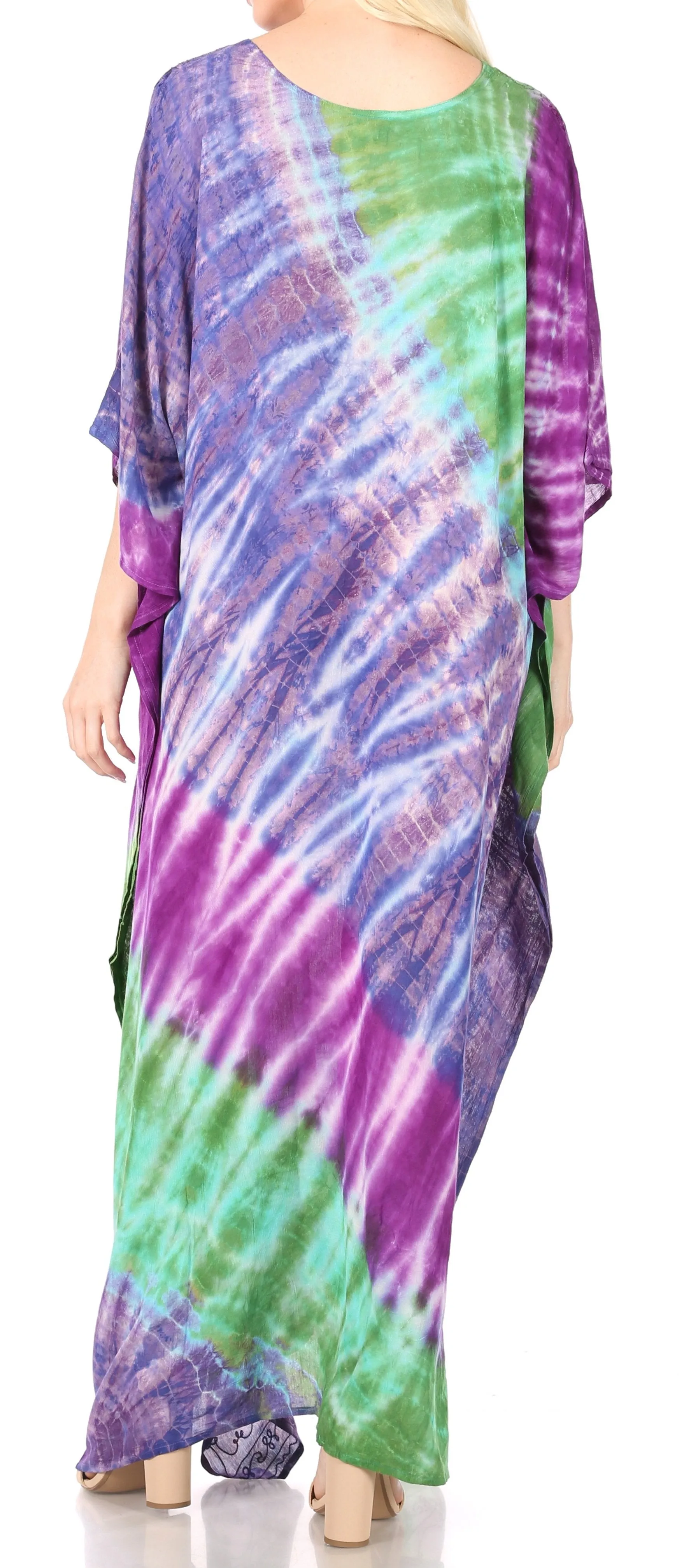 Sakkas Catia Women's Boho-Style Long Maxi Caftan for Lounging and Casual Wear