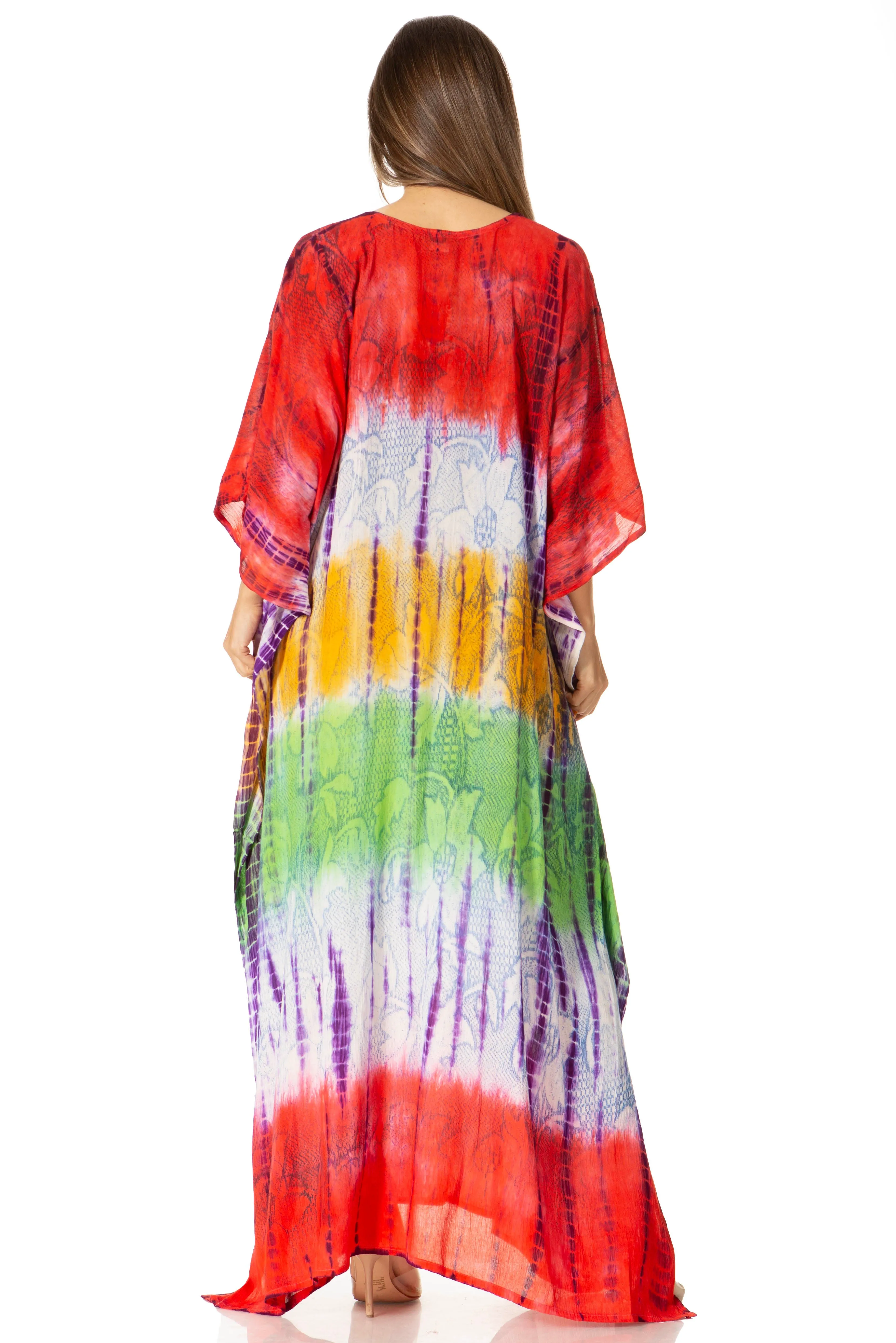 Sakkas Catia Women's Boho-Style Long Maxi Caftan for Lounging and Casual Wear