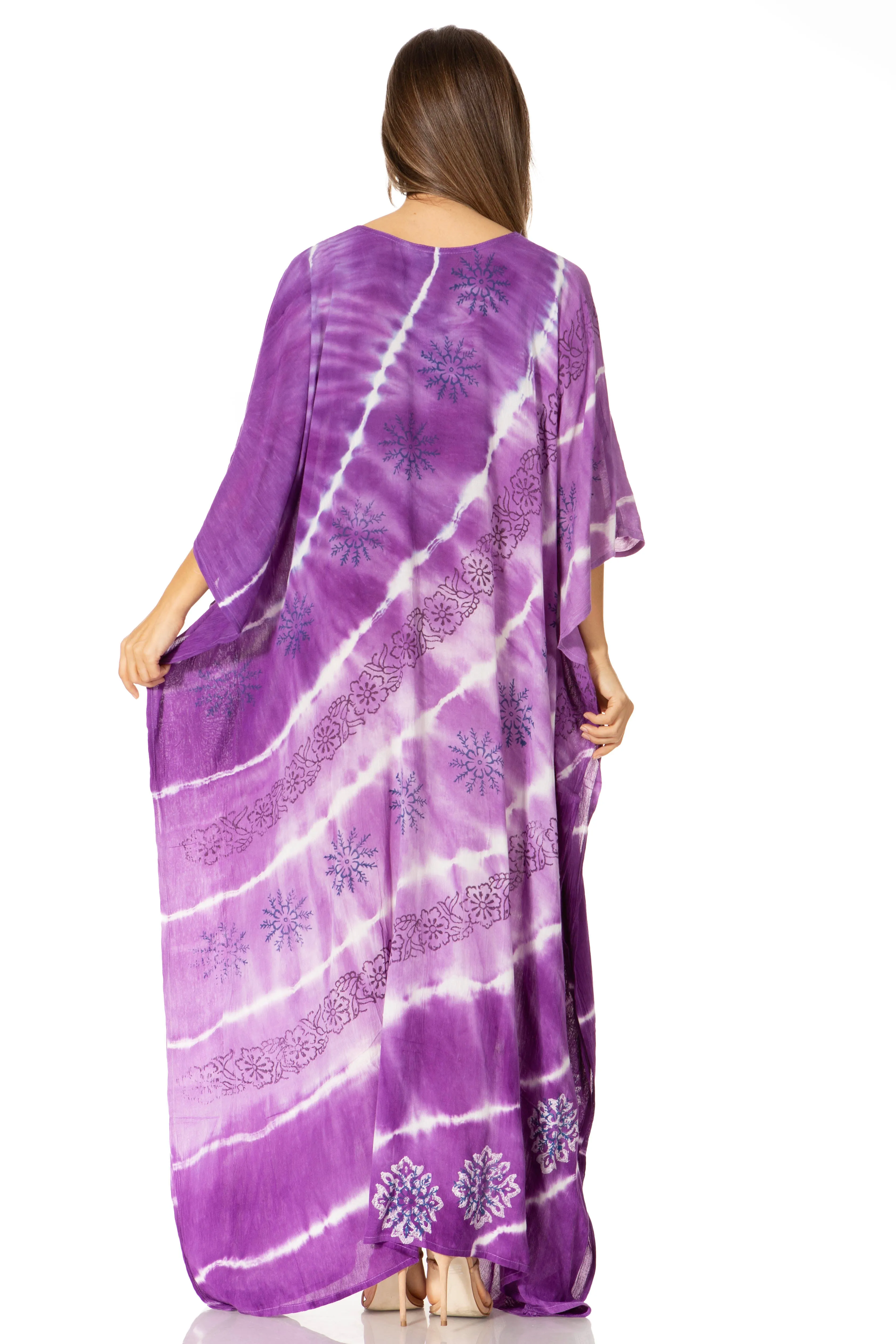 Sakkas Catia Women's Boho-Style Long Maxi Caftan for Lounging and Casual Wear