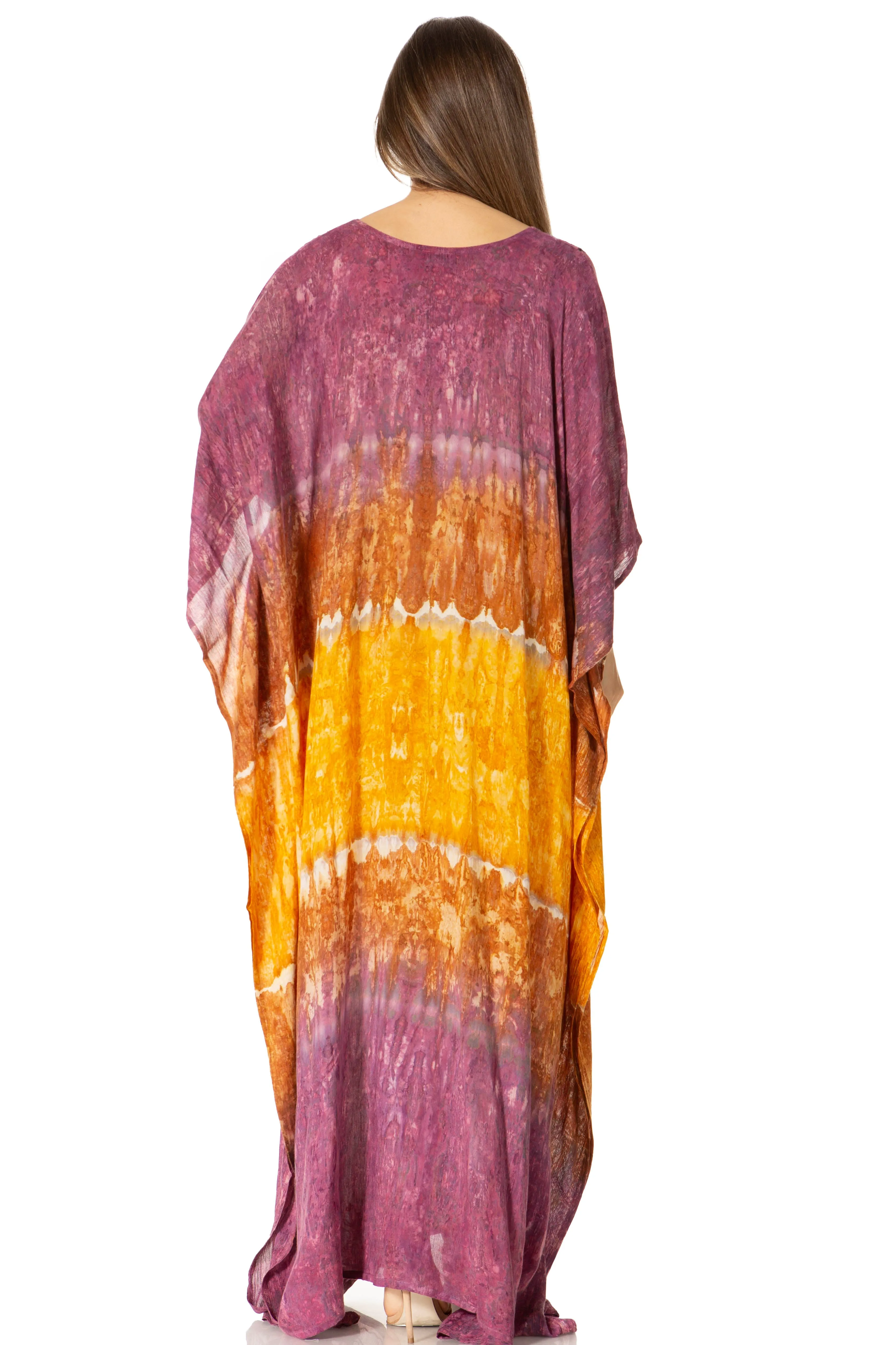 Sakkas Catia Women's Boho-Style Long Maxi Caftan for Lounging and Casual Wear