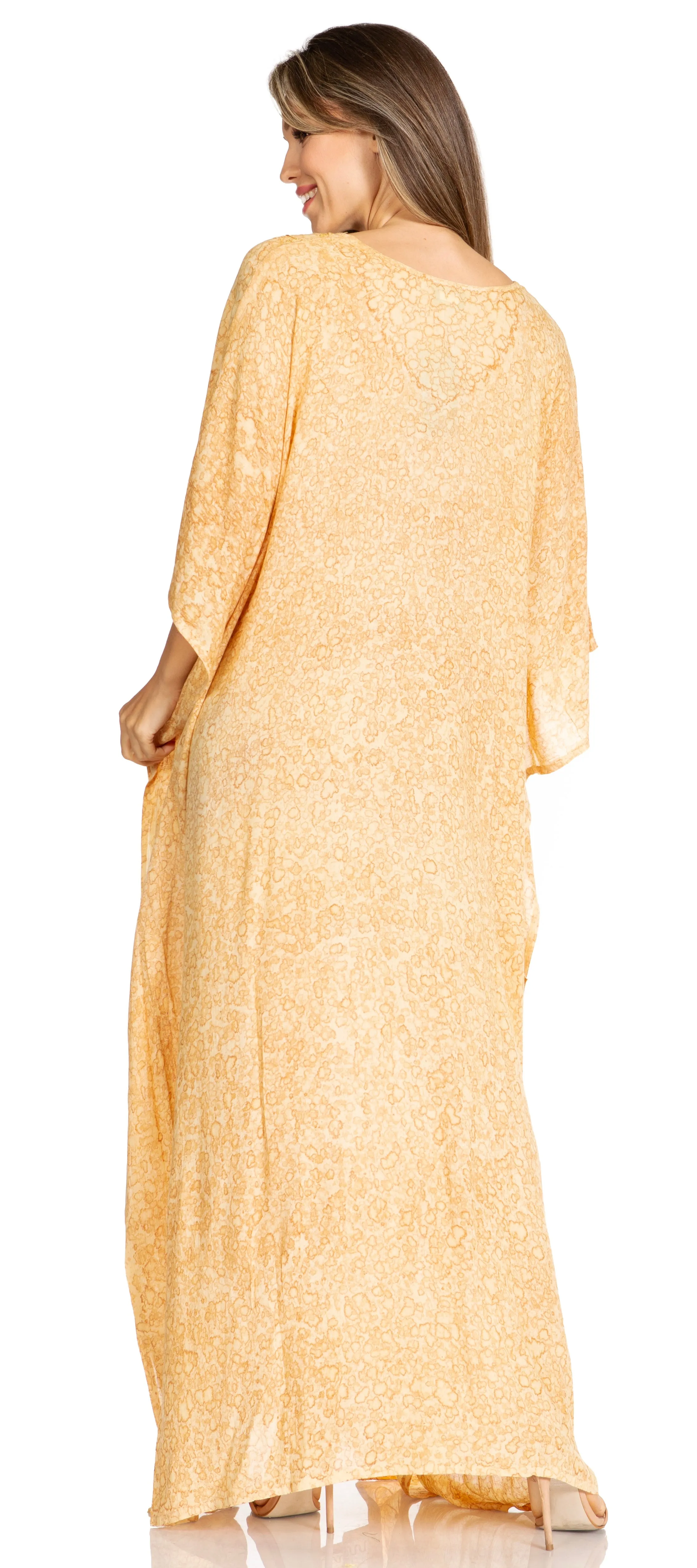 Sakkas Catia Women's Boho-Style Long Maxi Caftan for Lounging and Casual Wear