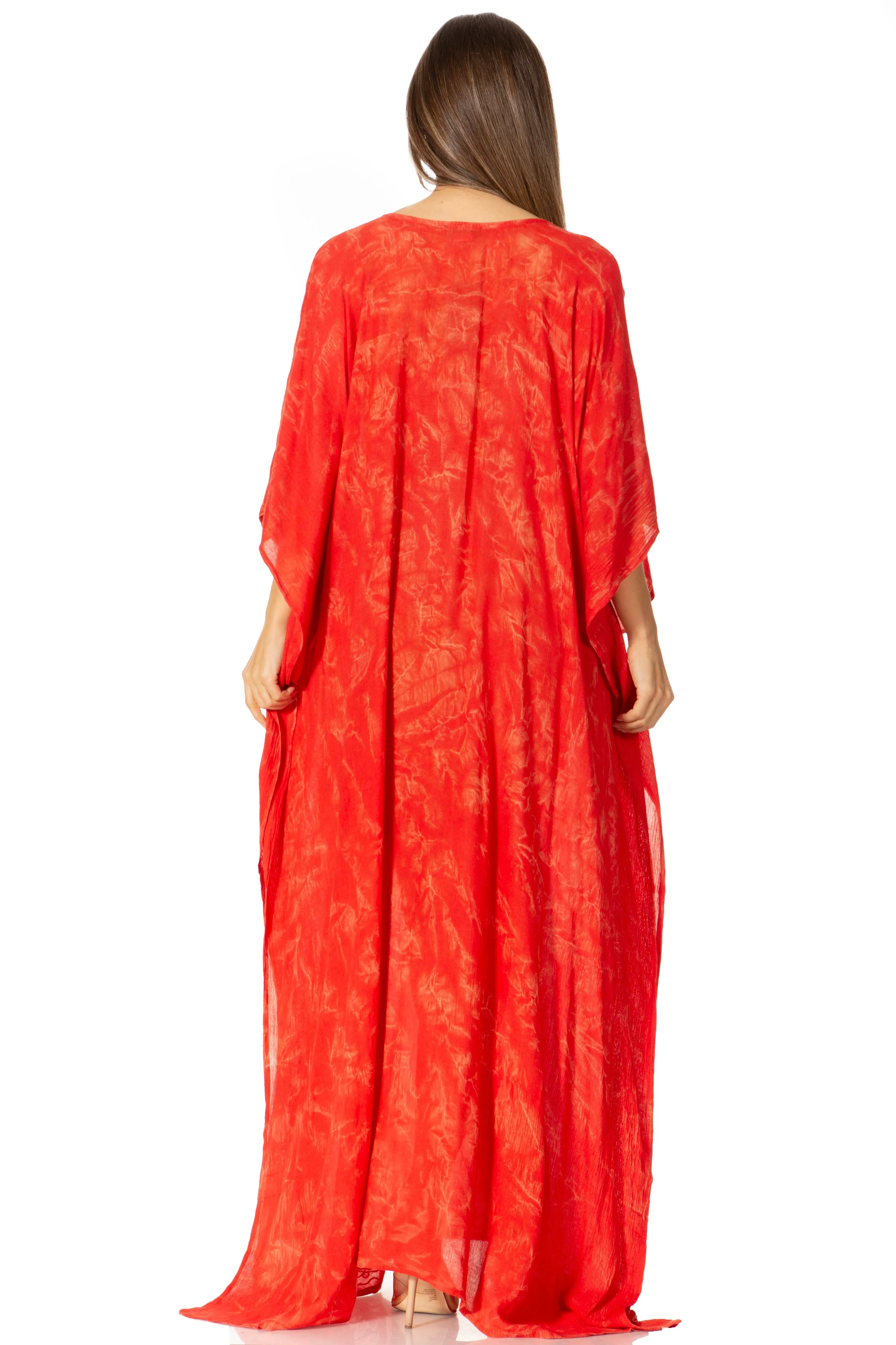 Sakkas Catia Women's Boho-Style Long Maxi Caftan for Lounging and Casual Wear