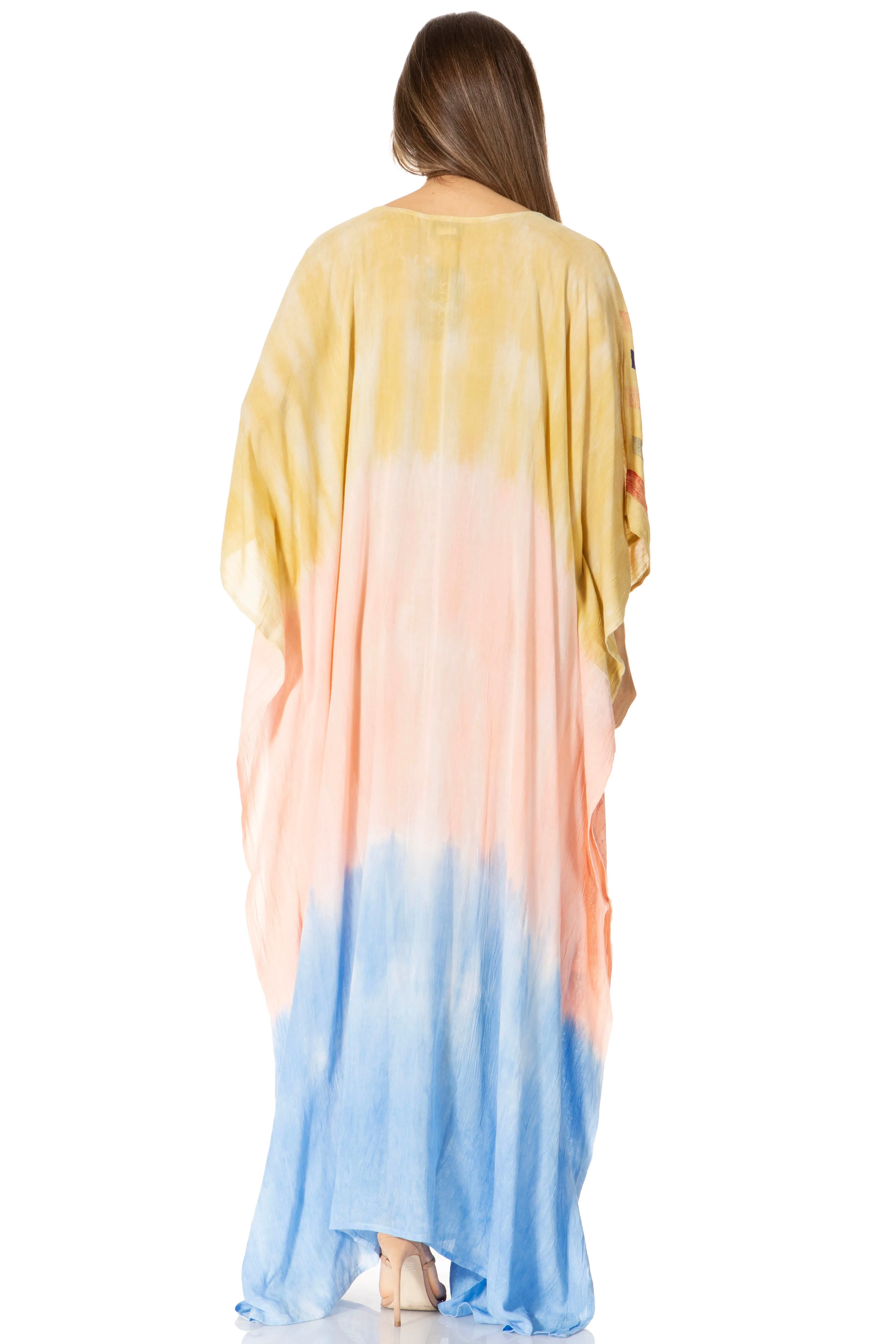 Sakkas Catia Women's Boho-Style Long Maxi Caftan for Lounging and Casual Wear