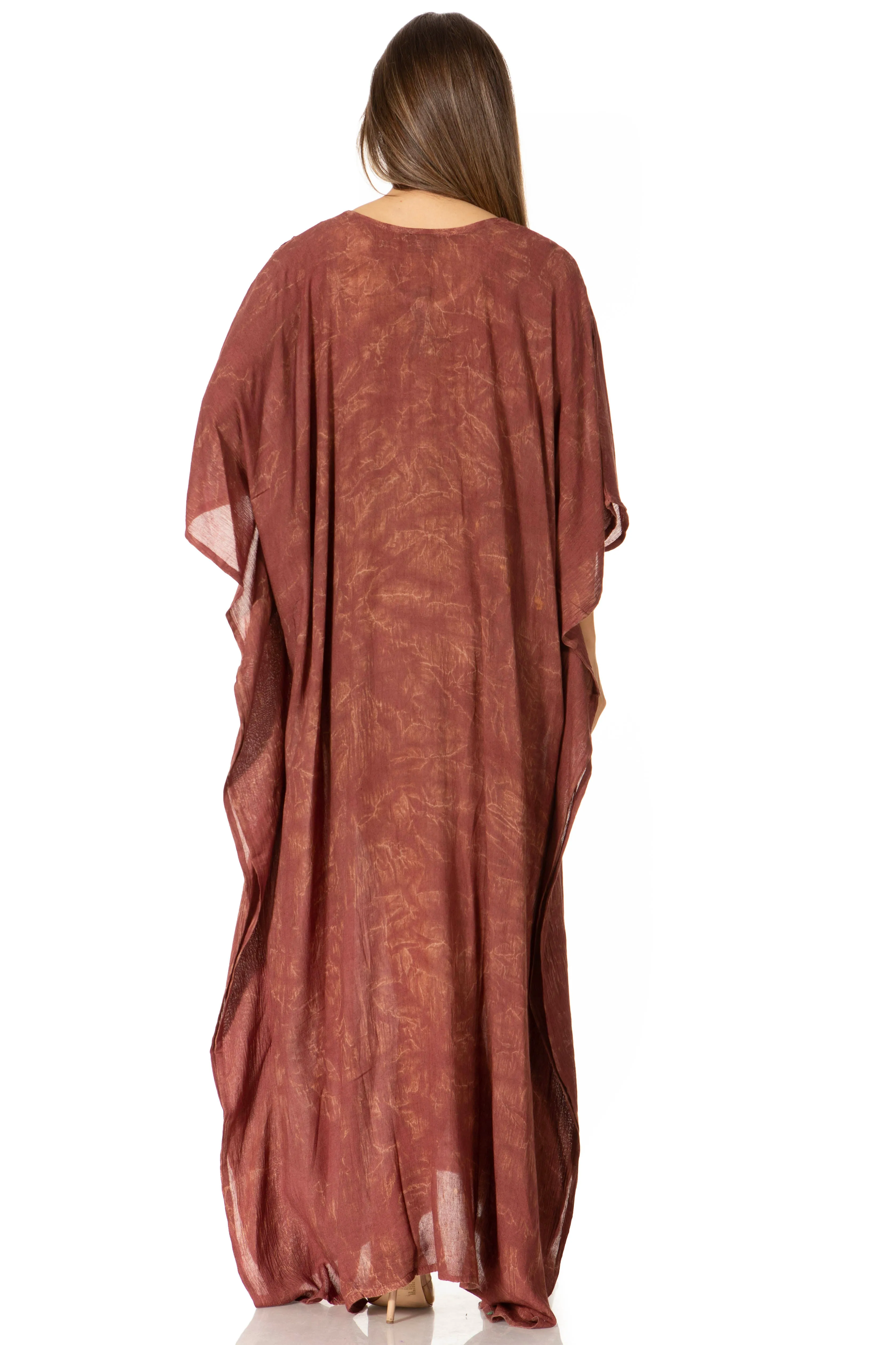 Sakkas Catia Women's Boho-Style Long Maxi Caftan for Lounging and Casual Wear