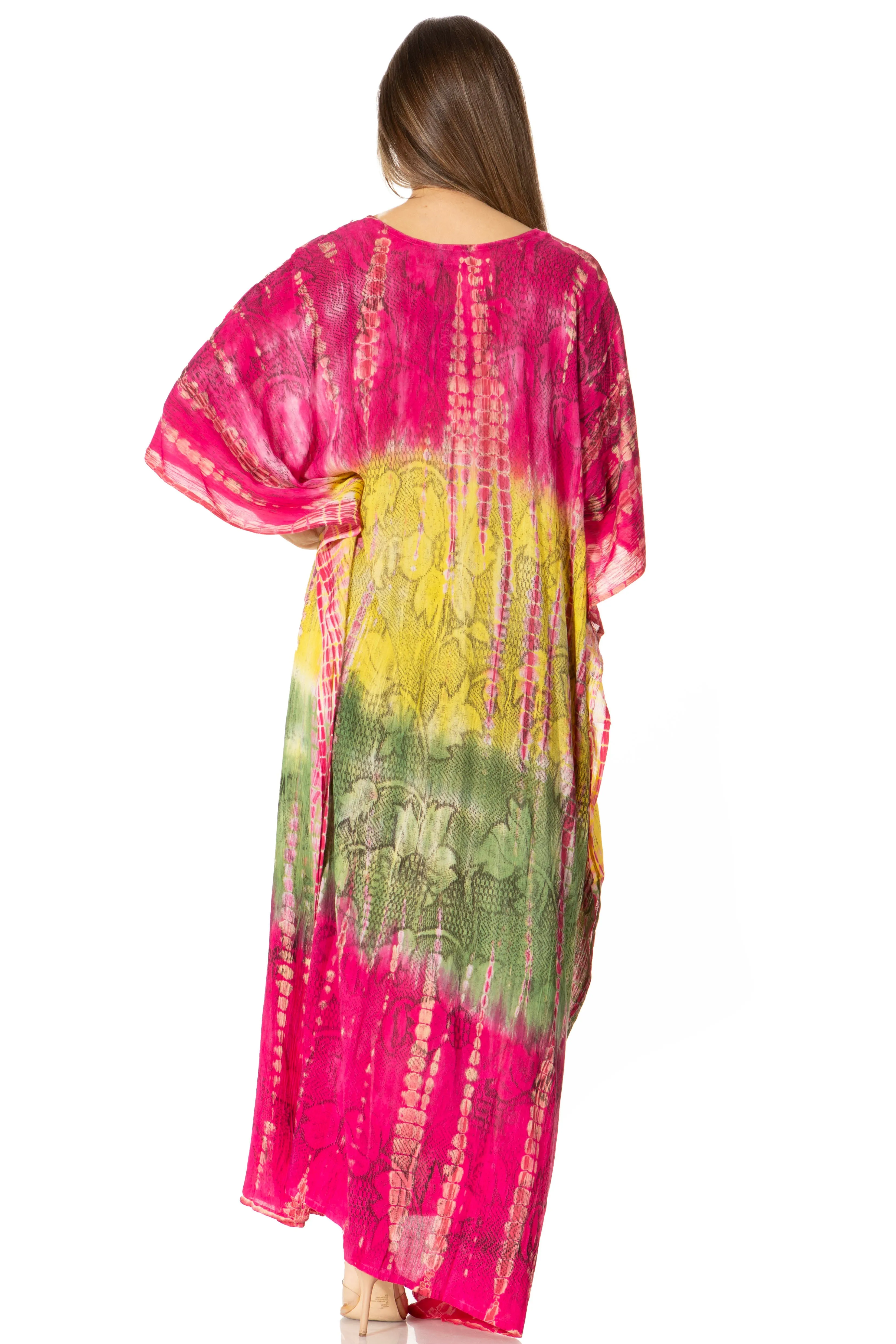 Sakkas Catia Women's Boho-Style Long Maxi Caftan for Lounging and Casual Wear