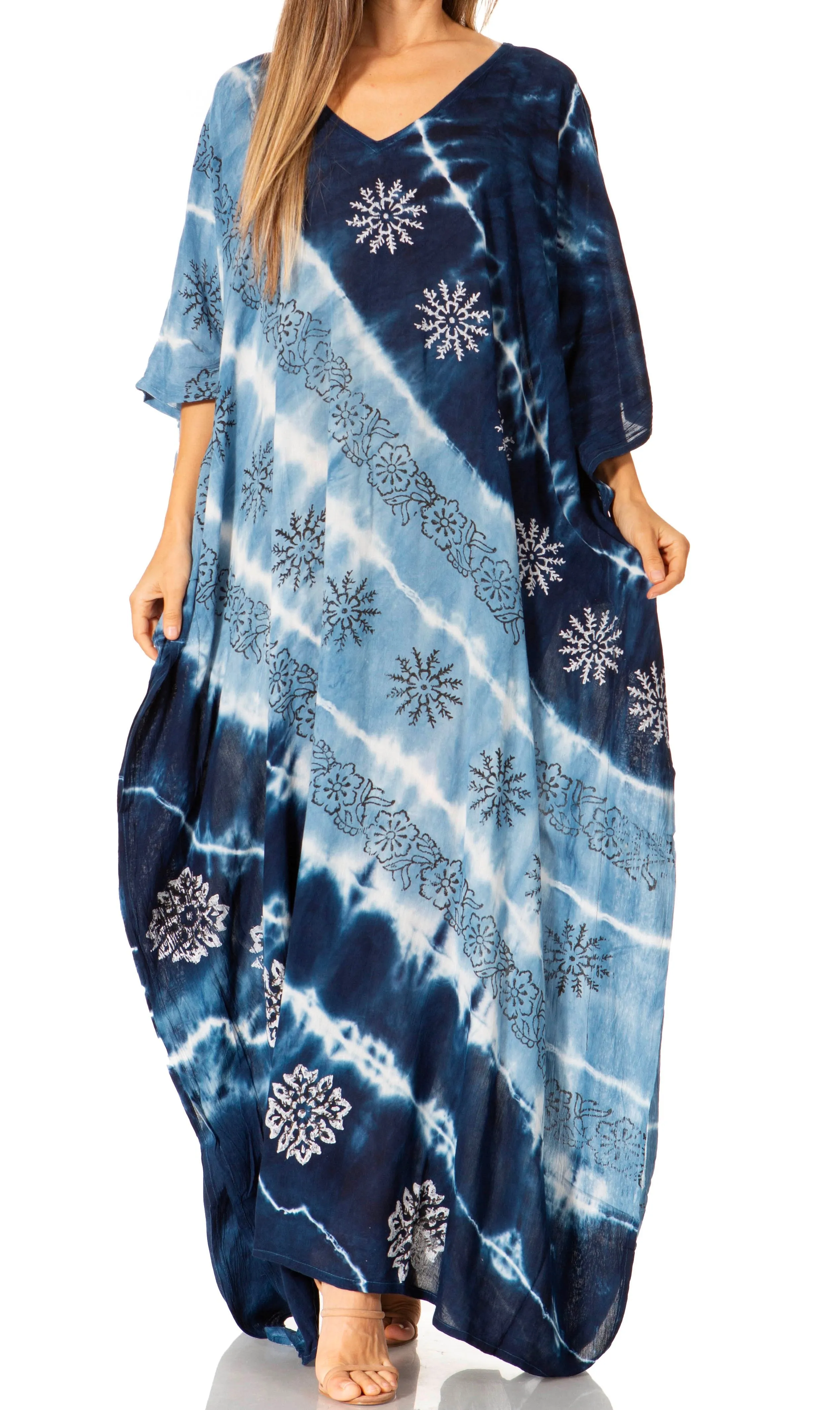 Sakkas Catia Women's Boho-Style Long Maxi Caftan for Lounging and Casual Wear