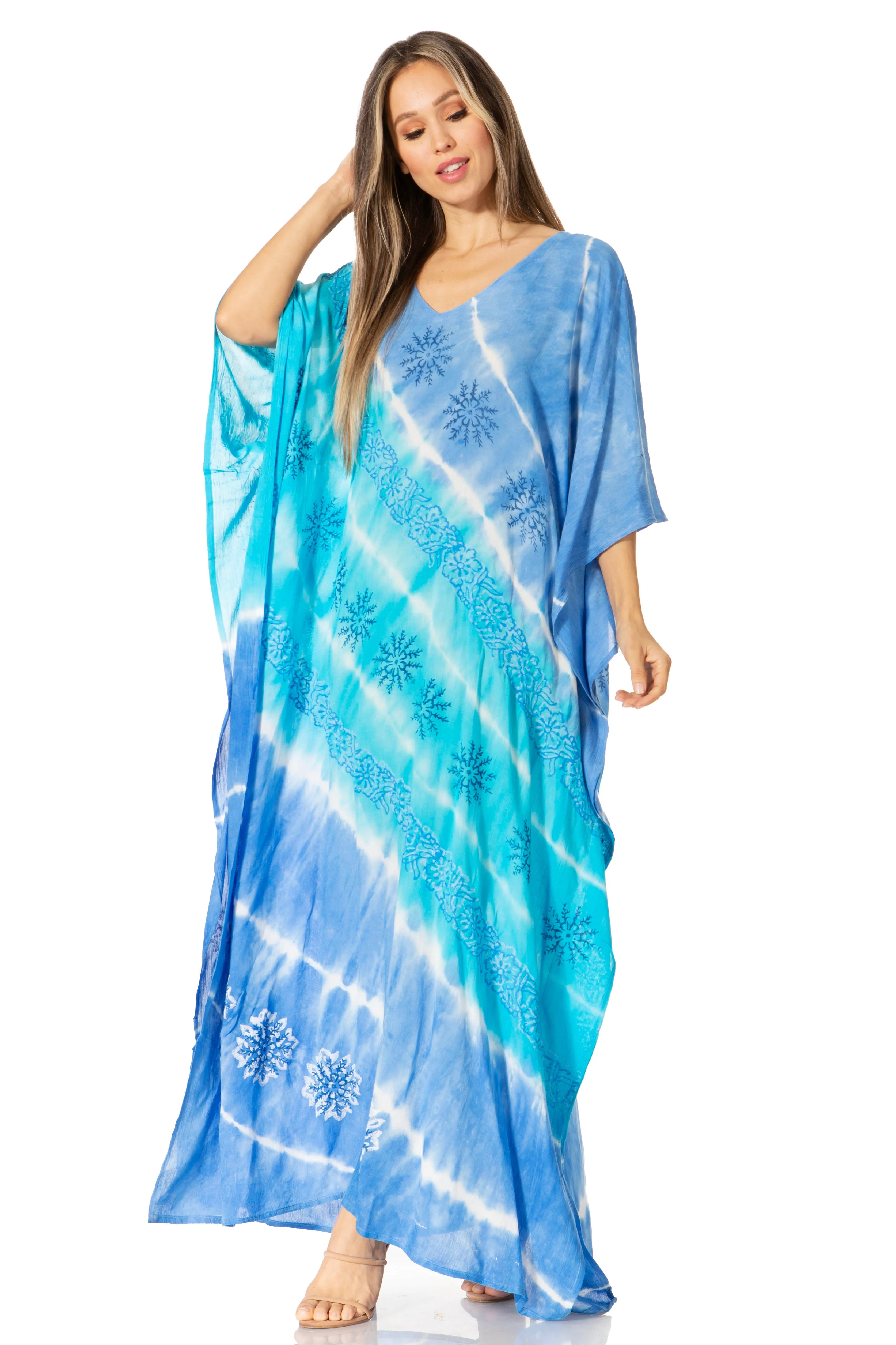 Sakkas Catia Women's Boho-Style Long Maxi Caftan for Lounging and Casual Wear