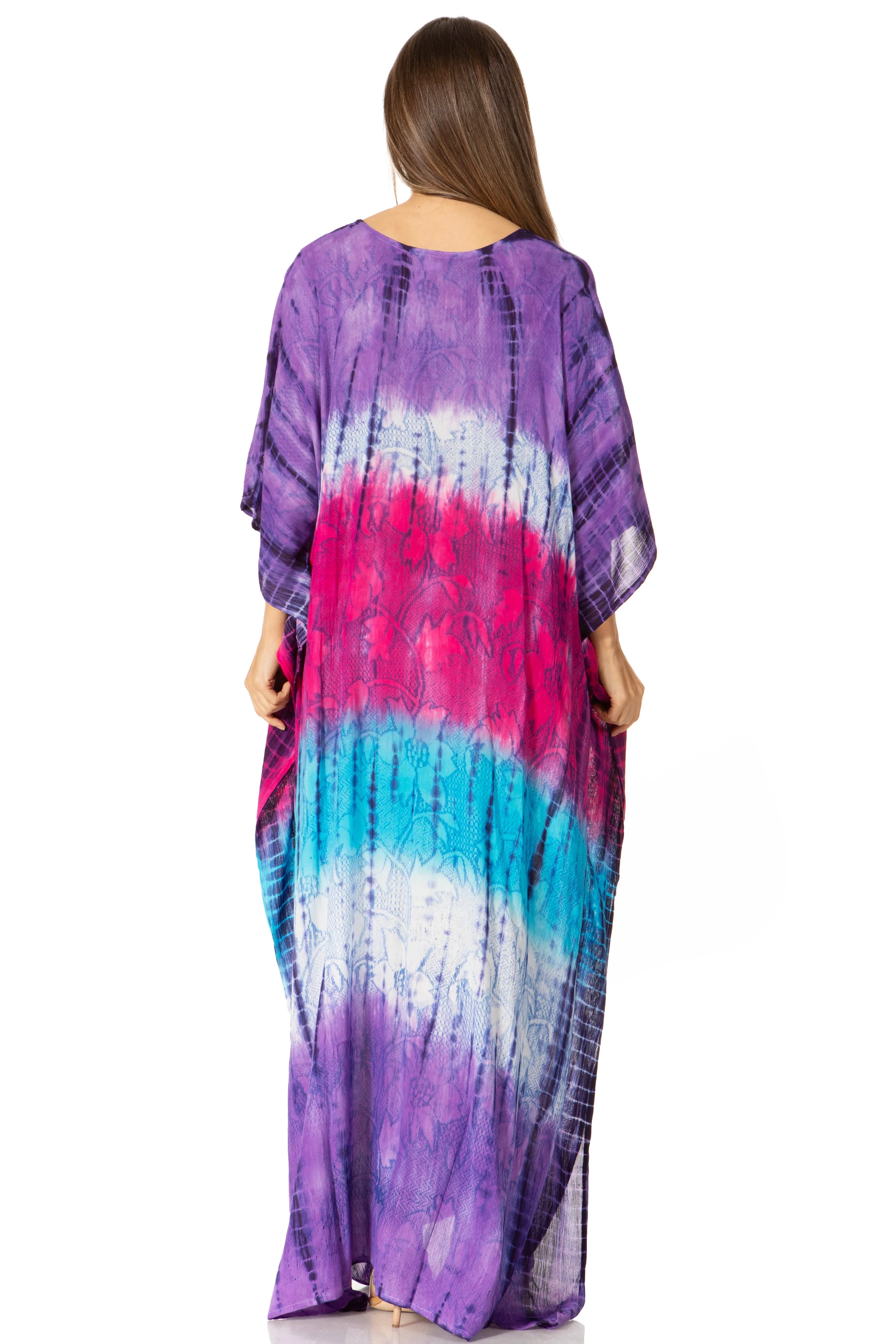 Sakkas Catia Women's Boho-Style Long Maxi Caftan for Lounging and Casual Wear