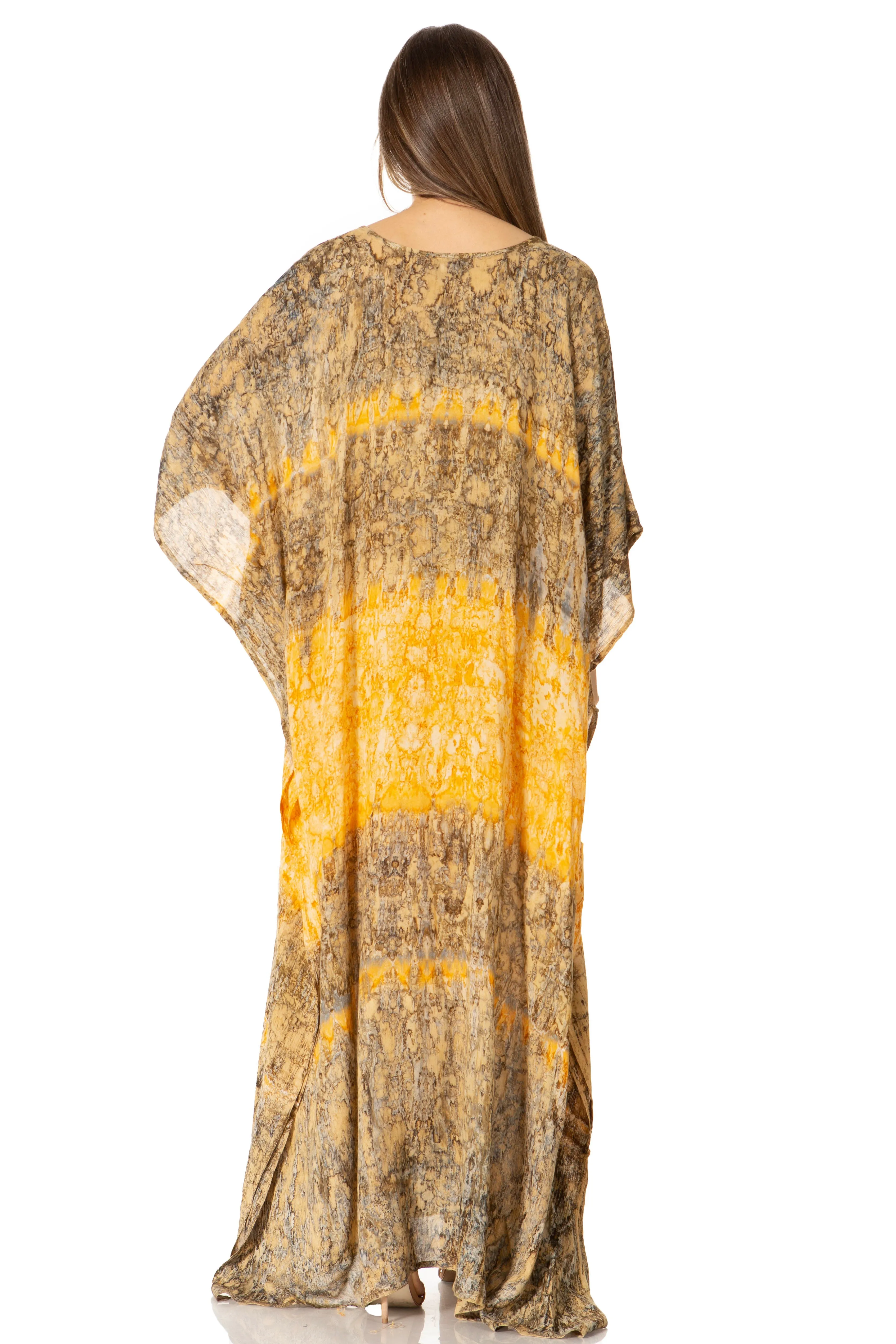 Sakkas Catia Women's Boho-Style Long Maxi Caftan for Lounging and Casual Wear