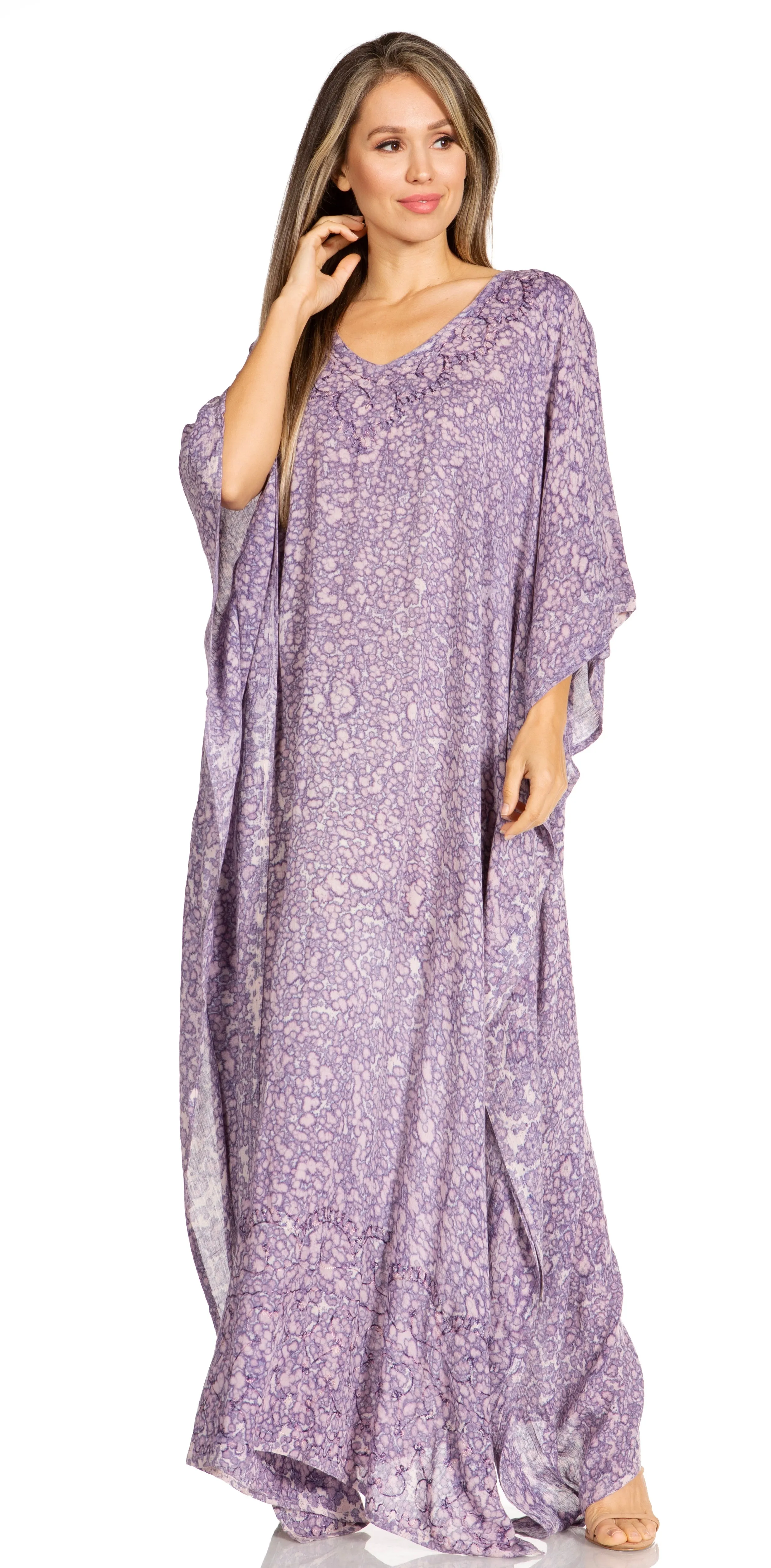 Sakkas Catia Women's Boho-Style Long Maxi Caftan for Lounging and Casual Wear