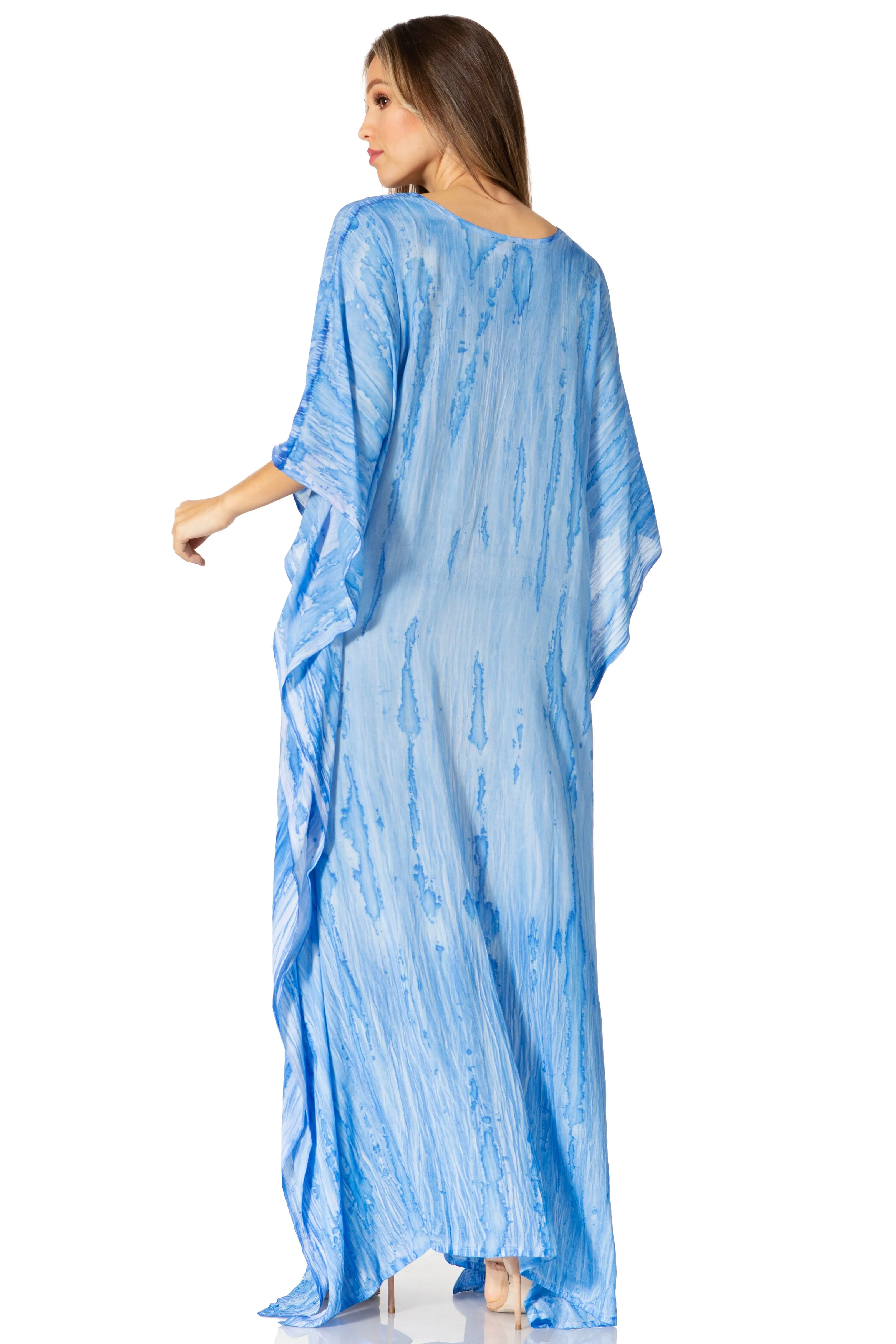 Sakkas Catia Women's Boho-Style Long Maxi Caftan for Lounging and Casual Wear