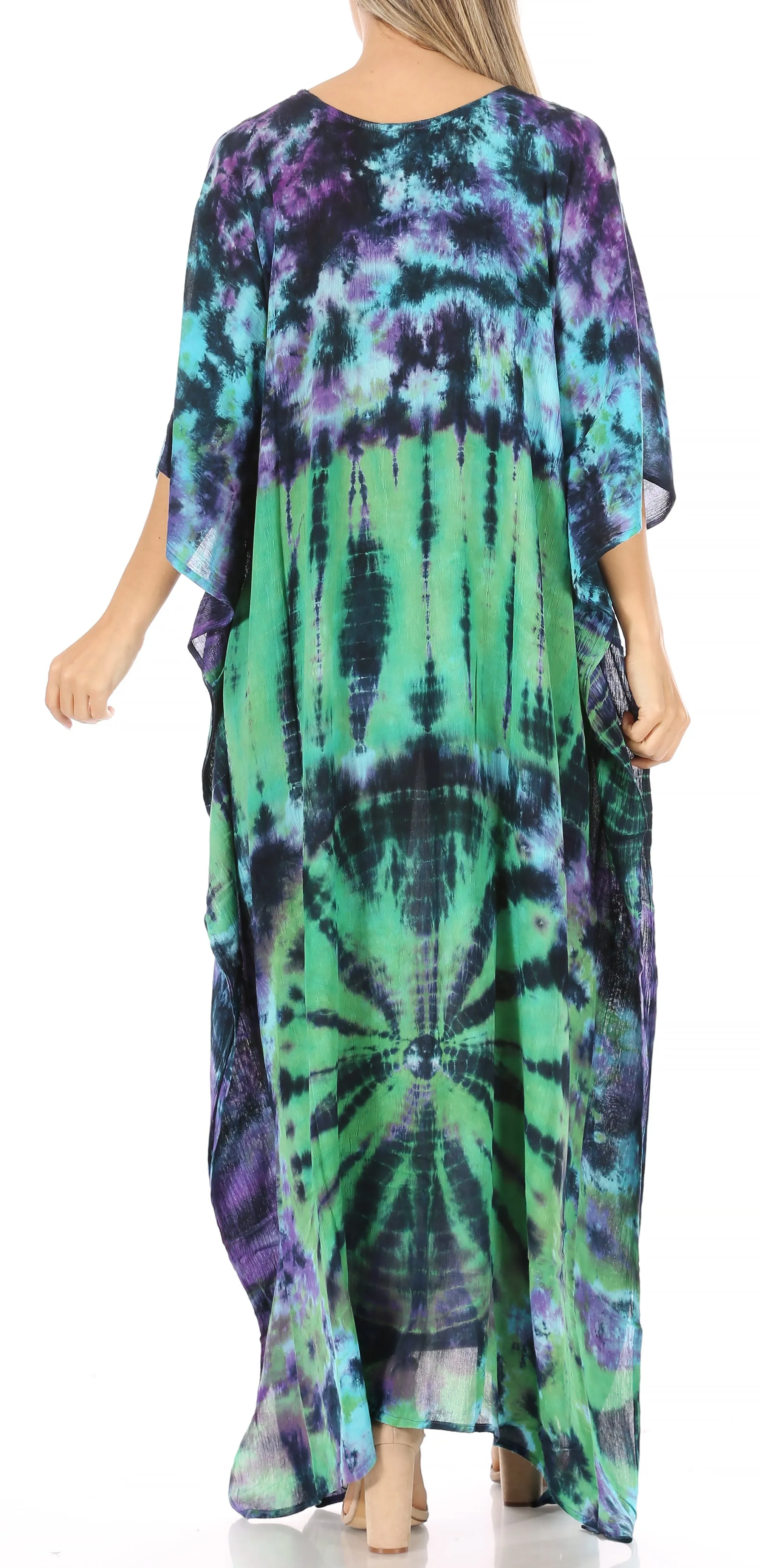 Sakkas Catia Women's Boho-Style Long Maxi Caftan for Lounging and Casual Wear