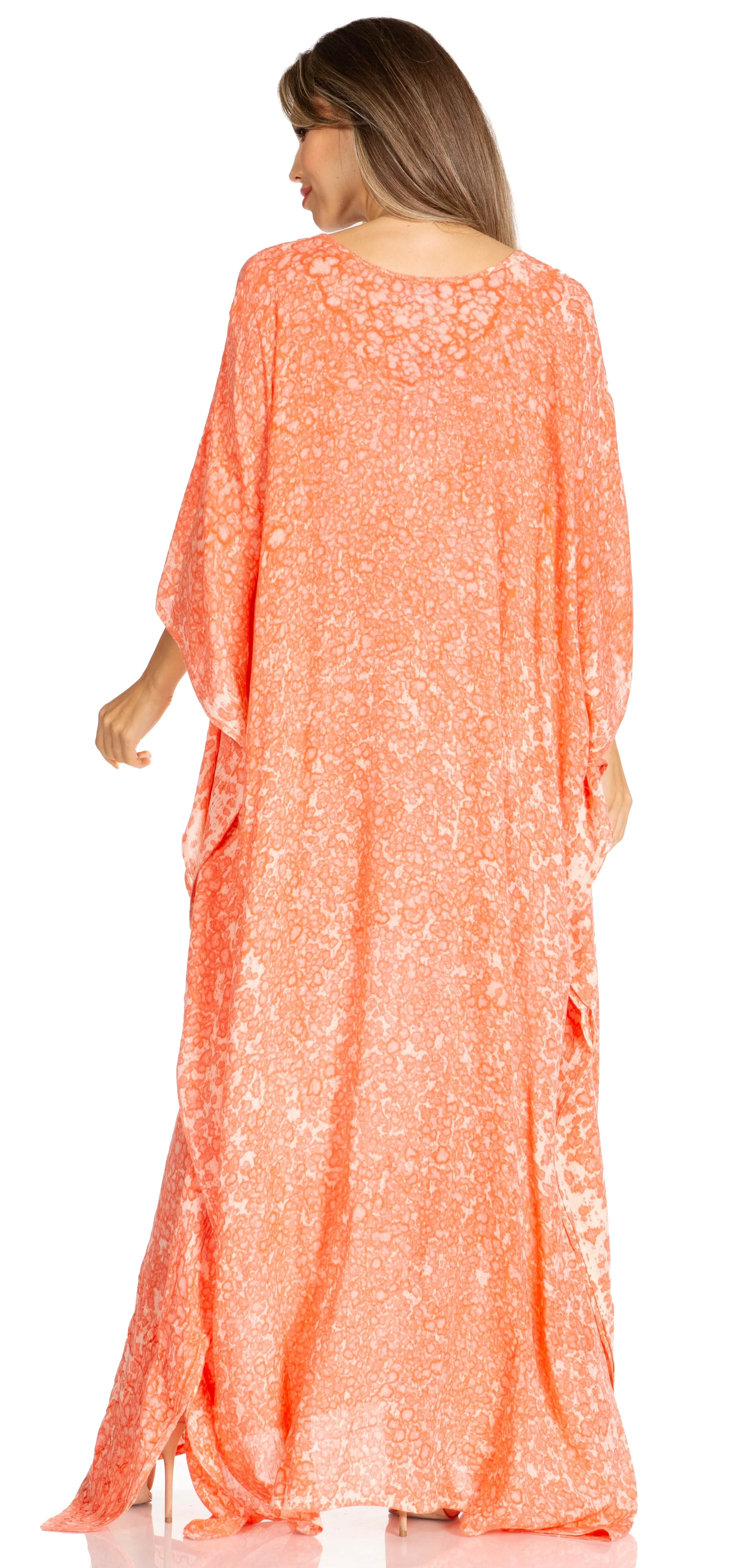 Sakkas Catia Women's Boho-Style Long Maxi Caftan for Lounging and Casual Wear