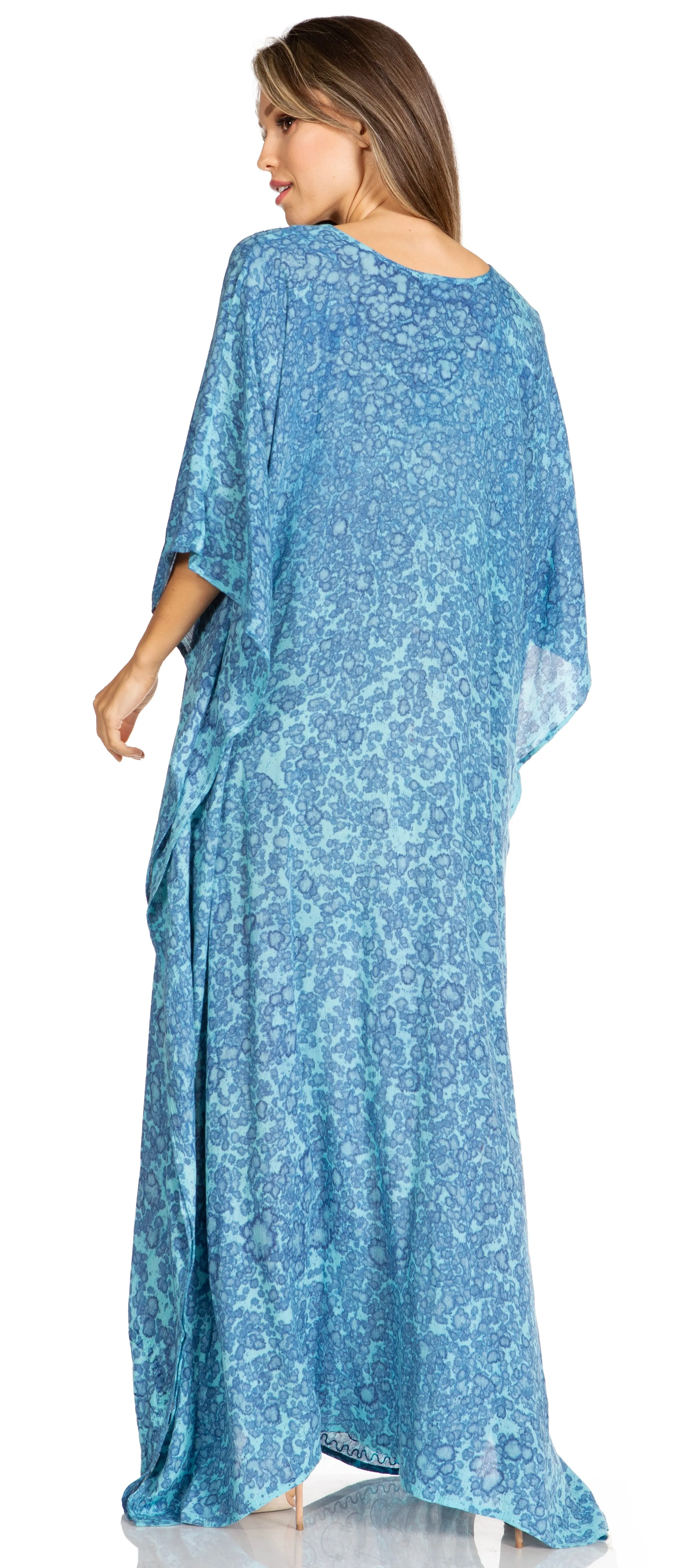 Sakkas Catia Women's Boho-Style Long Maxi Caftan for Lounging and Casual Wear