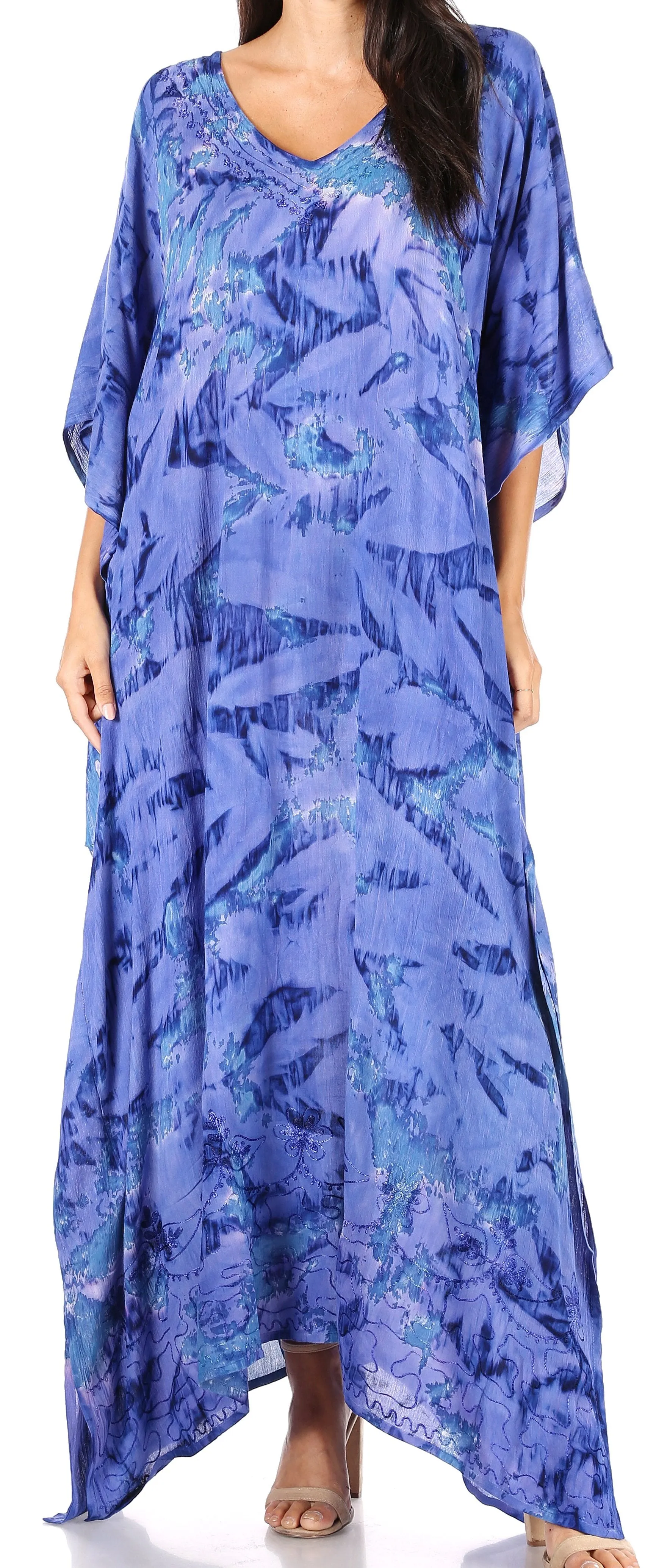 Sakkas Catia Women's Boho-Style Long Maxi Caftan for Lounging and Casual Wear