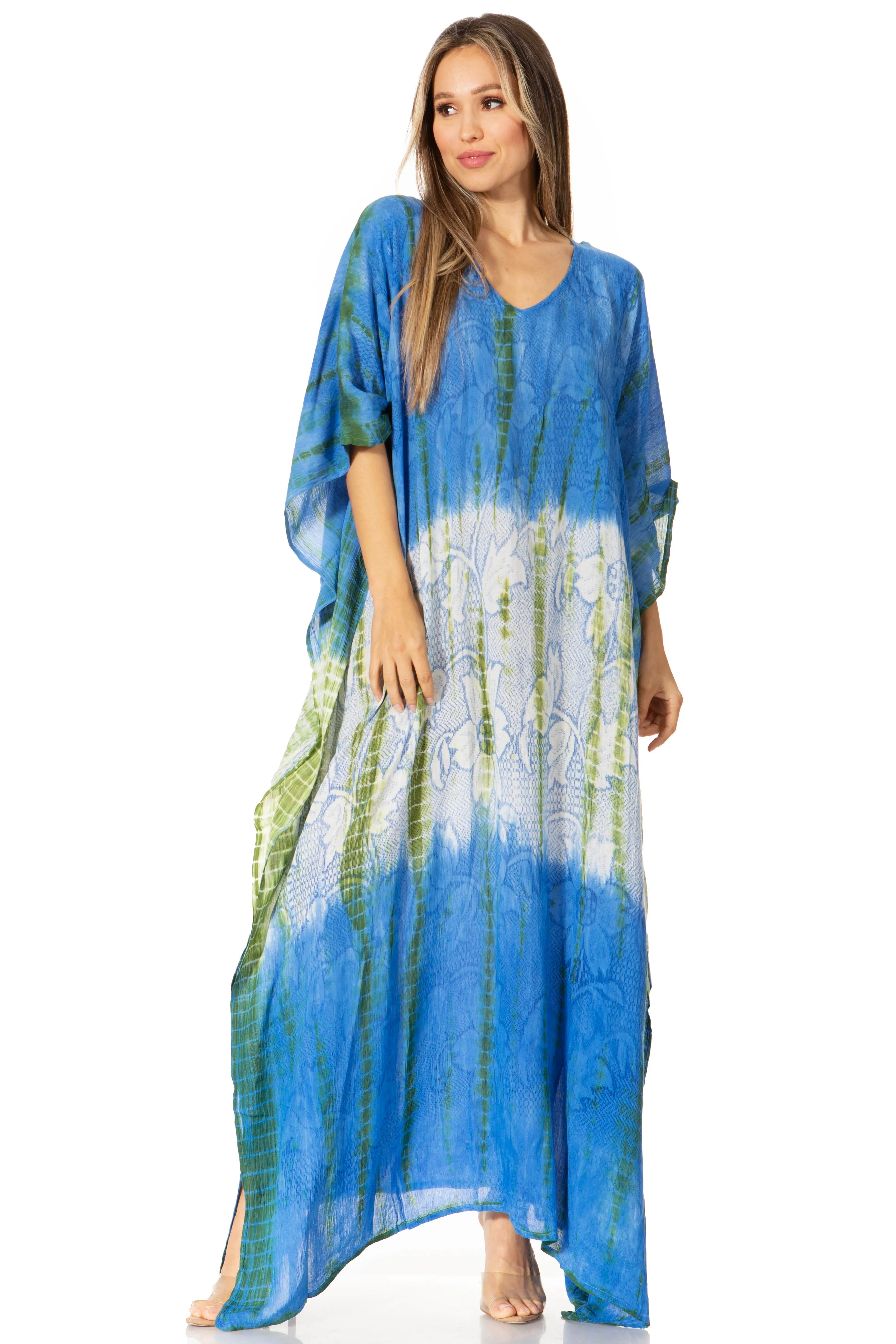 Sakkas Catia Women's Boho-Style Long Maxi Caftan for Lounging and Casual Wear