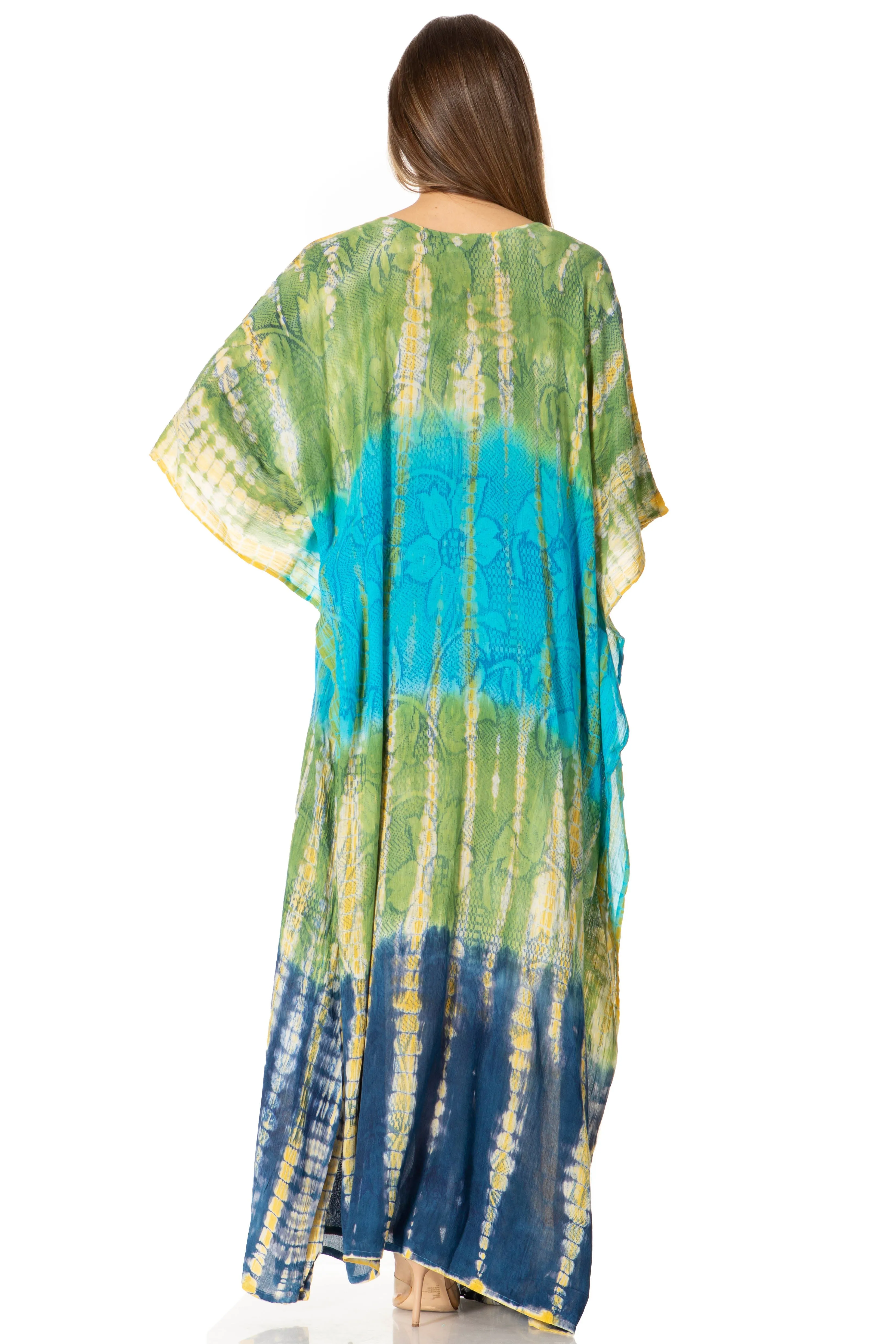 Sakkas Catia Women's Boho-Style Long Maxi Caftan for Lounging and Casual Wear