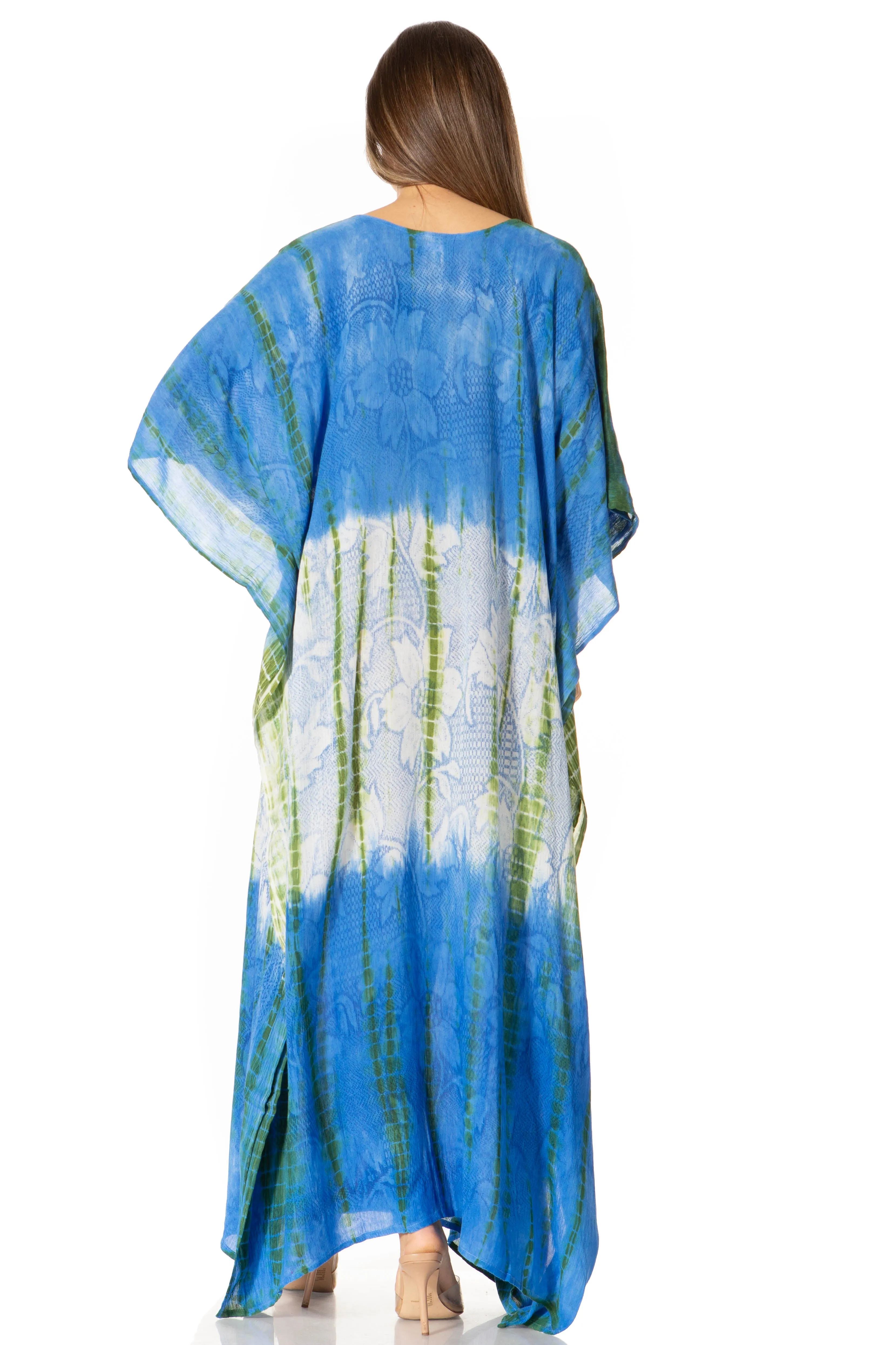 Sakkas Catia Women's Boho-Style Long Maxi Caftan for Lounging and Casual Wear