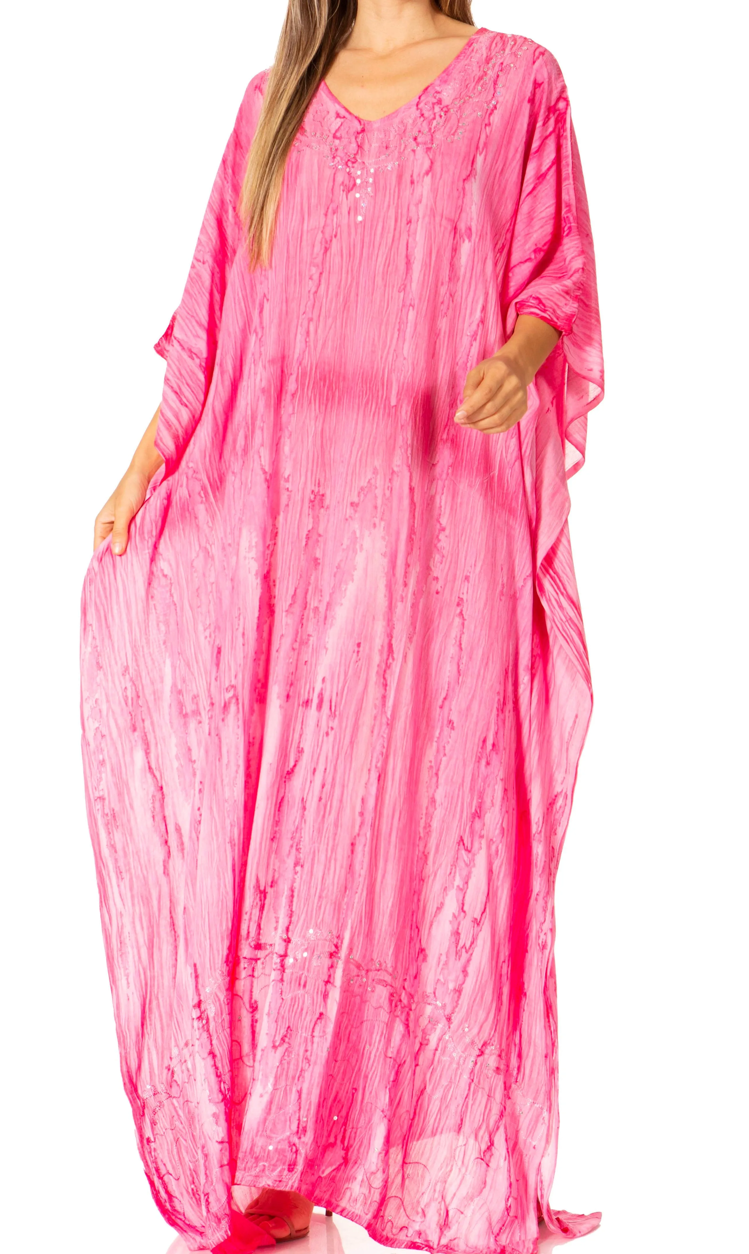 Sakkas Catia Women's Boho-Style Long Maxi Caftan for Lounging and Casual Wear