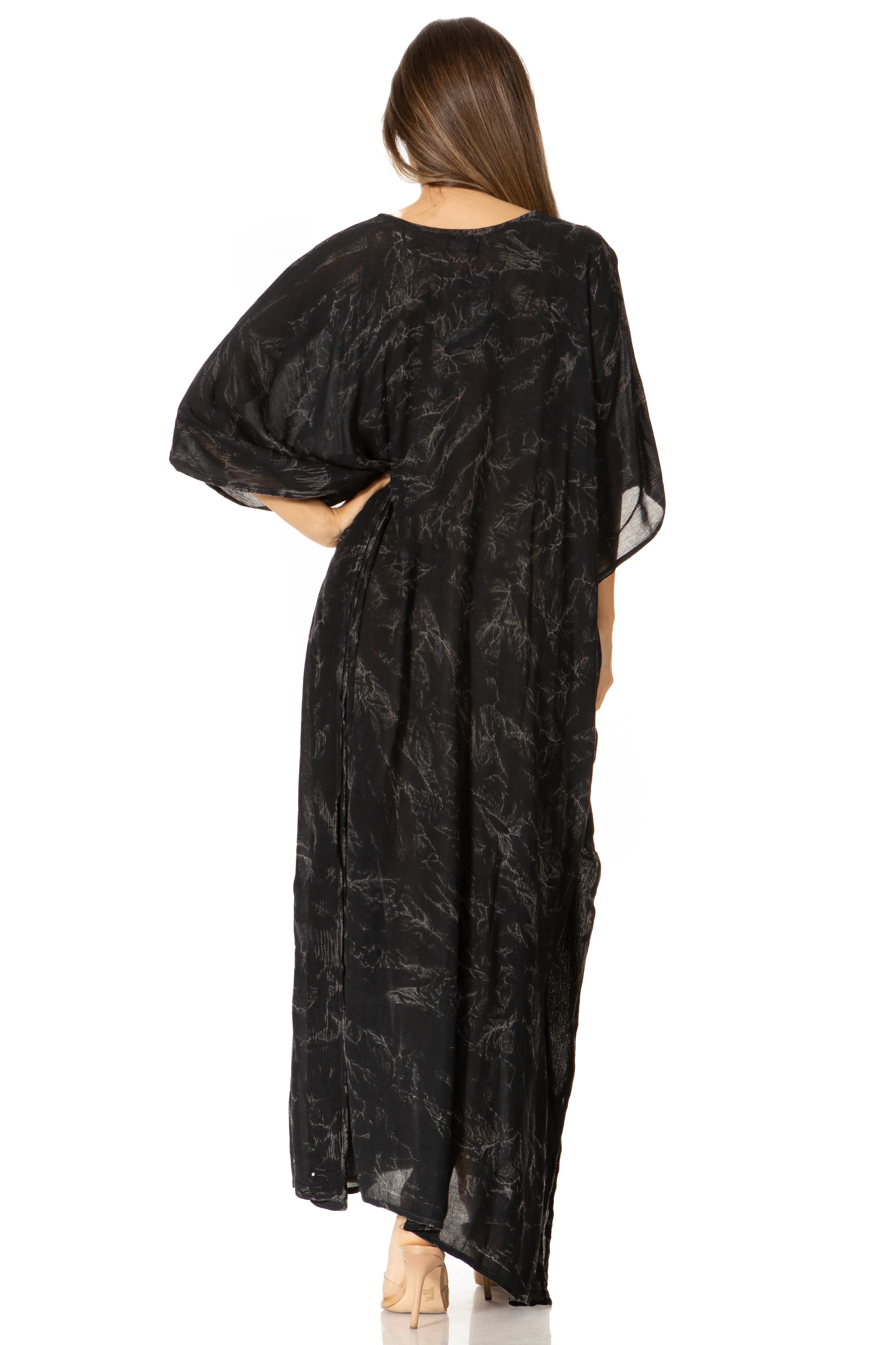 Sakkas Catia Women's Boho-Style Long Maxi Caftan for Lounging and Casual Wear