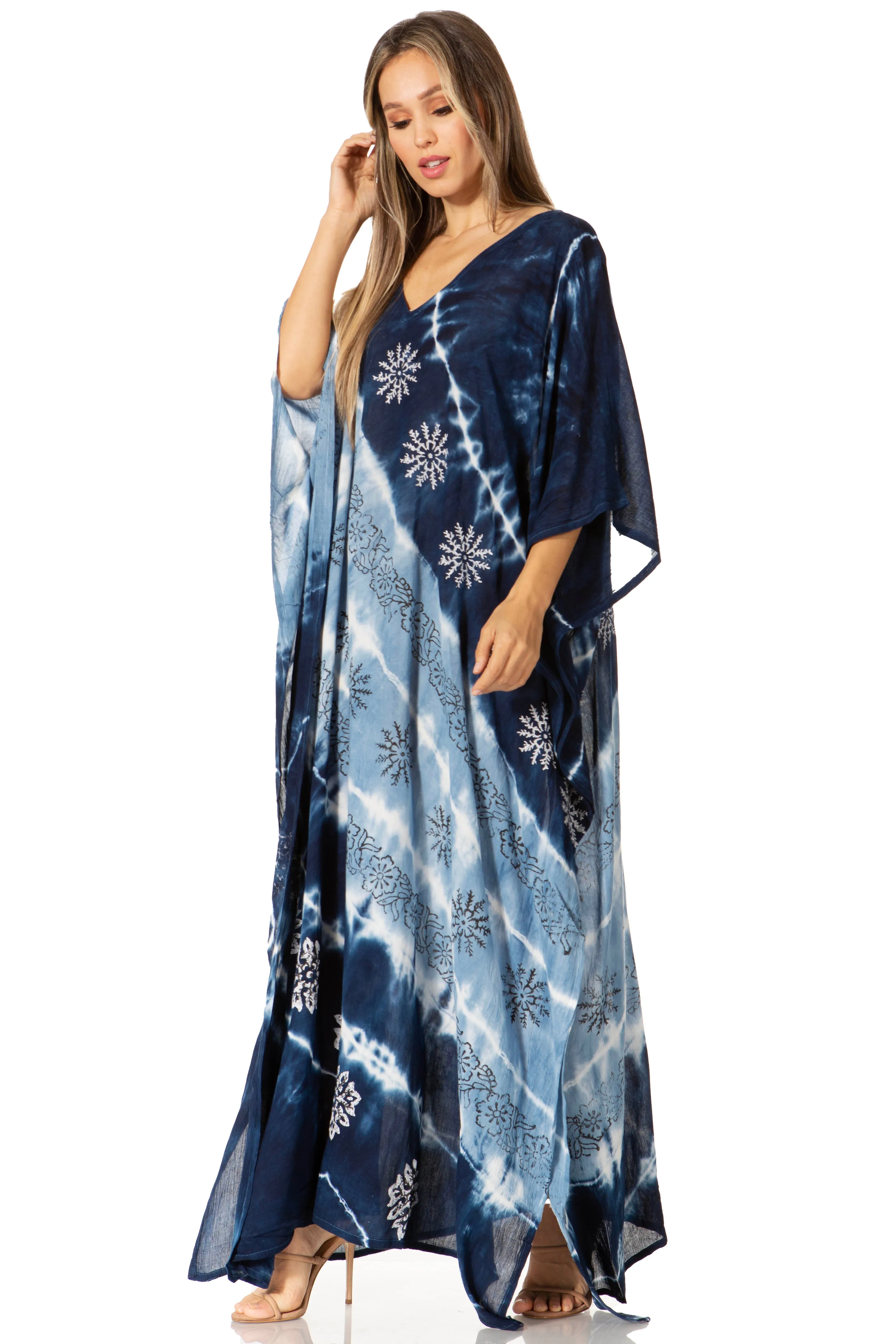 Sakkas Catia Women's Boho-Style Long Maxi Caftan for Lounging and Casual Wear