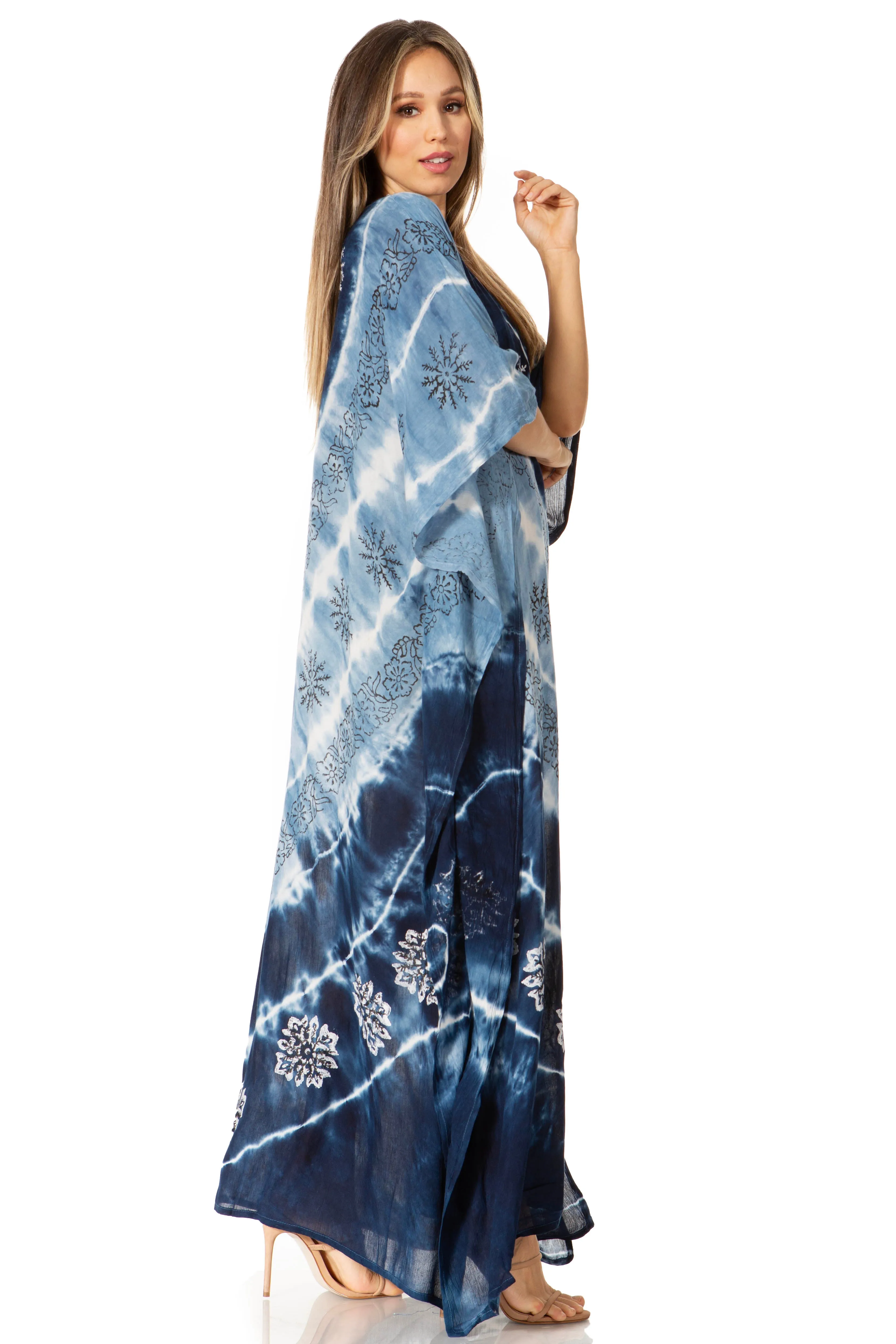 Sakkas Catia Women's Boho-Style Long Maxi Caftan for Lounging and Casual Wear