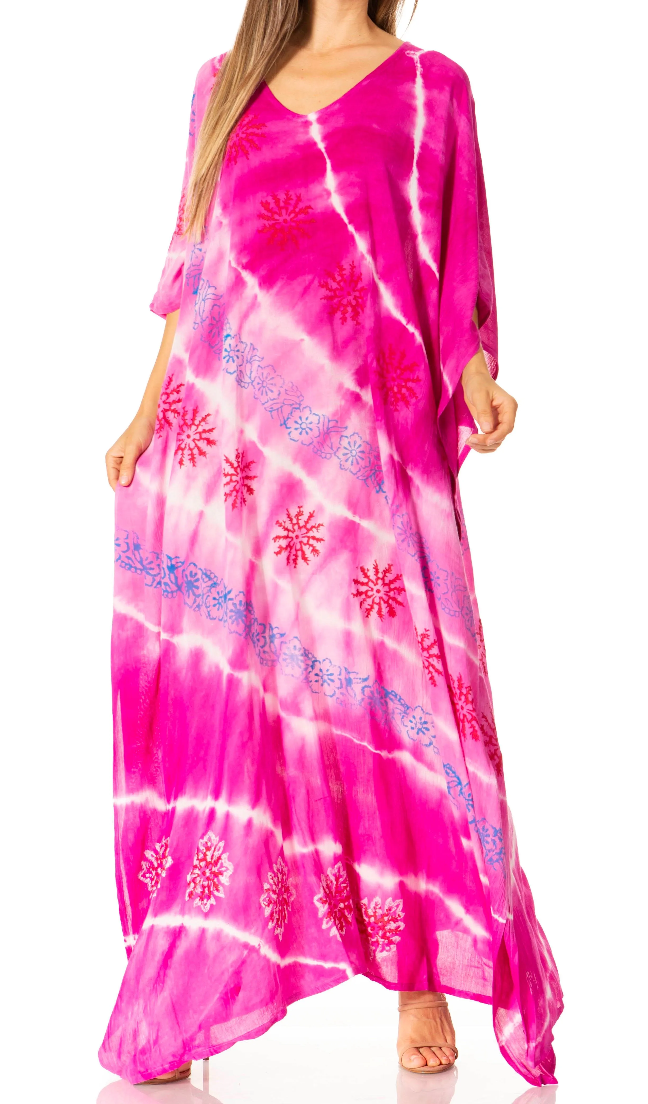 Sakkas Catia Women's Boho-Style Long Maxi Caftan for Lounging and Casual Wear