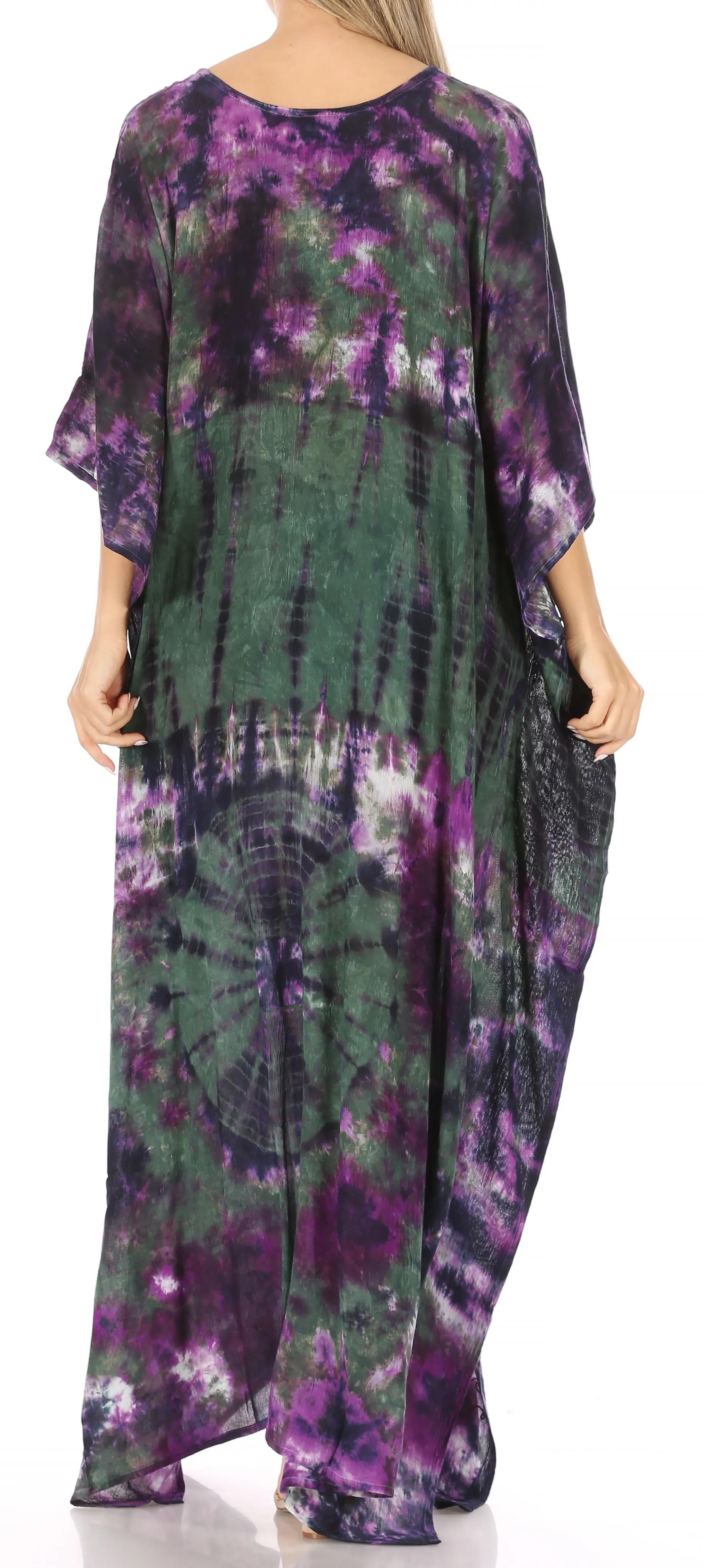 Sakkas Catia Women's Boho-Style Long Maxi Caftan for Lounging and Casual Wear