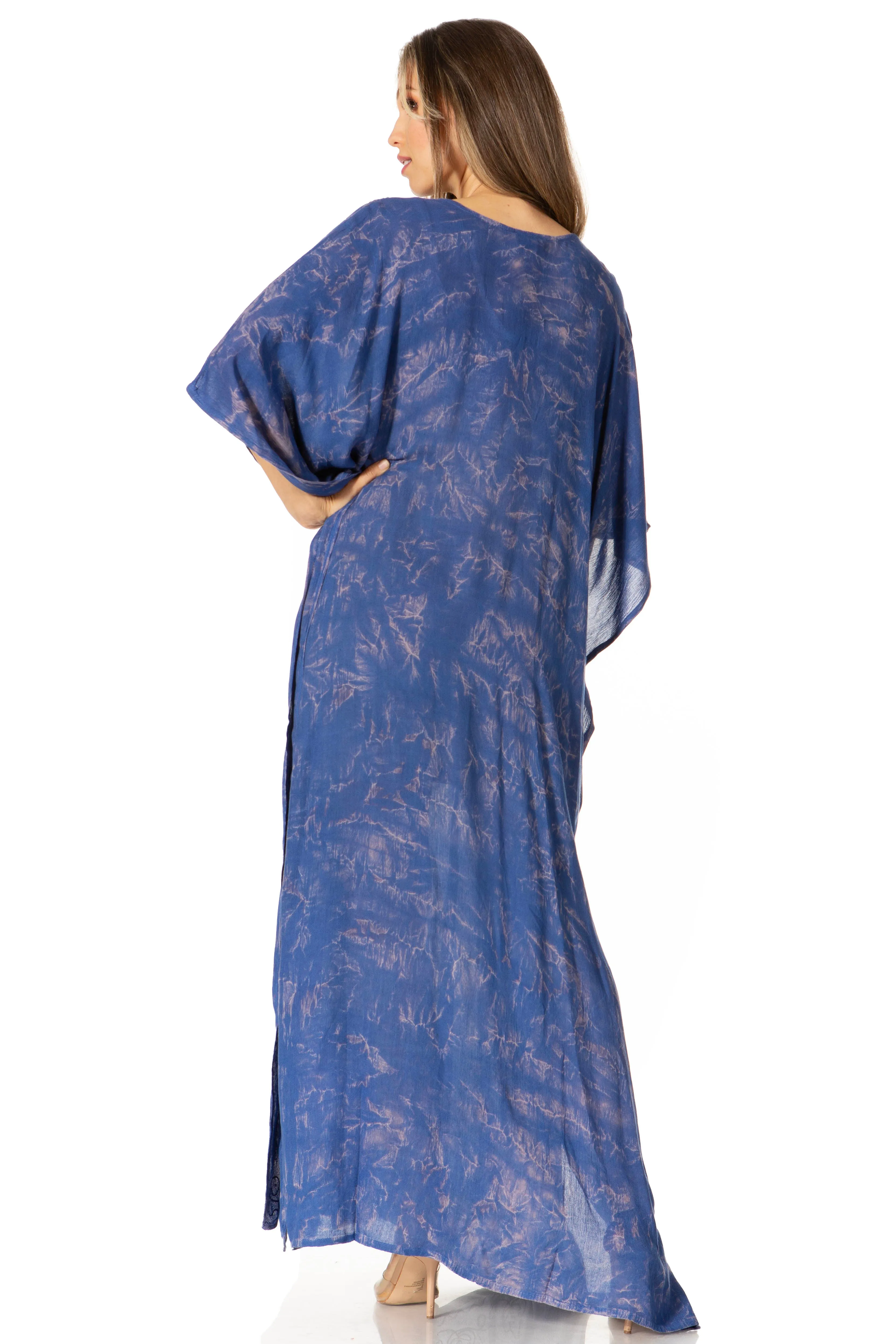 Sakkas Catia Women's Boho-Style Long Maxi Caftan for Lounging and Casual Wear