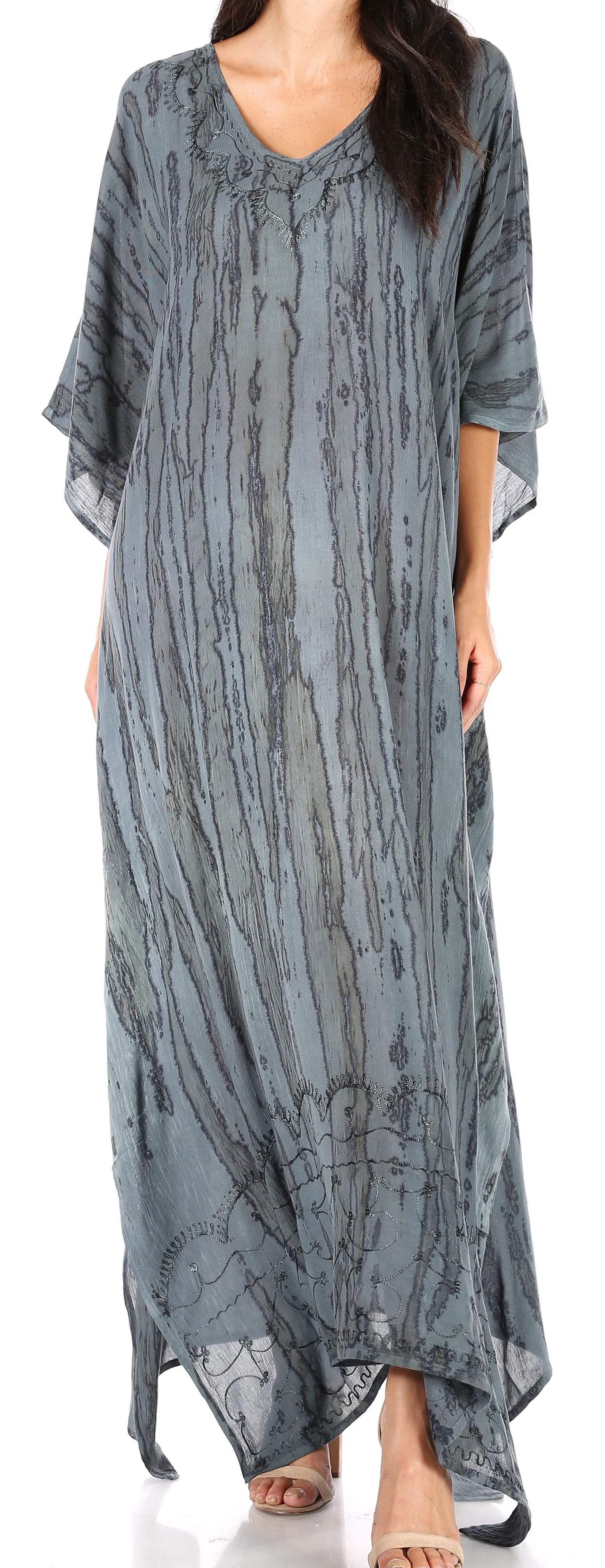 Sakkas Catia Women's Boho-Style Long Maxi Caftan for Lounging and Casual Wear