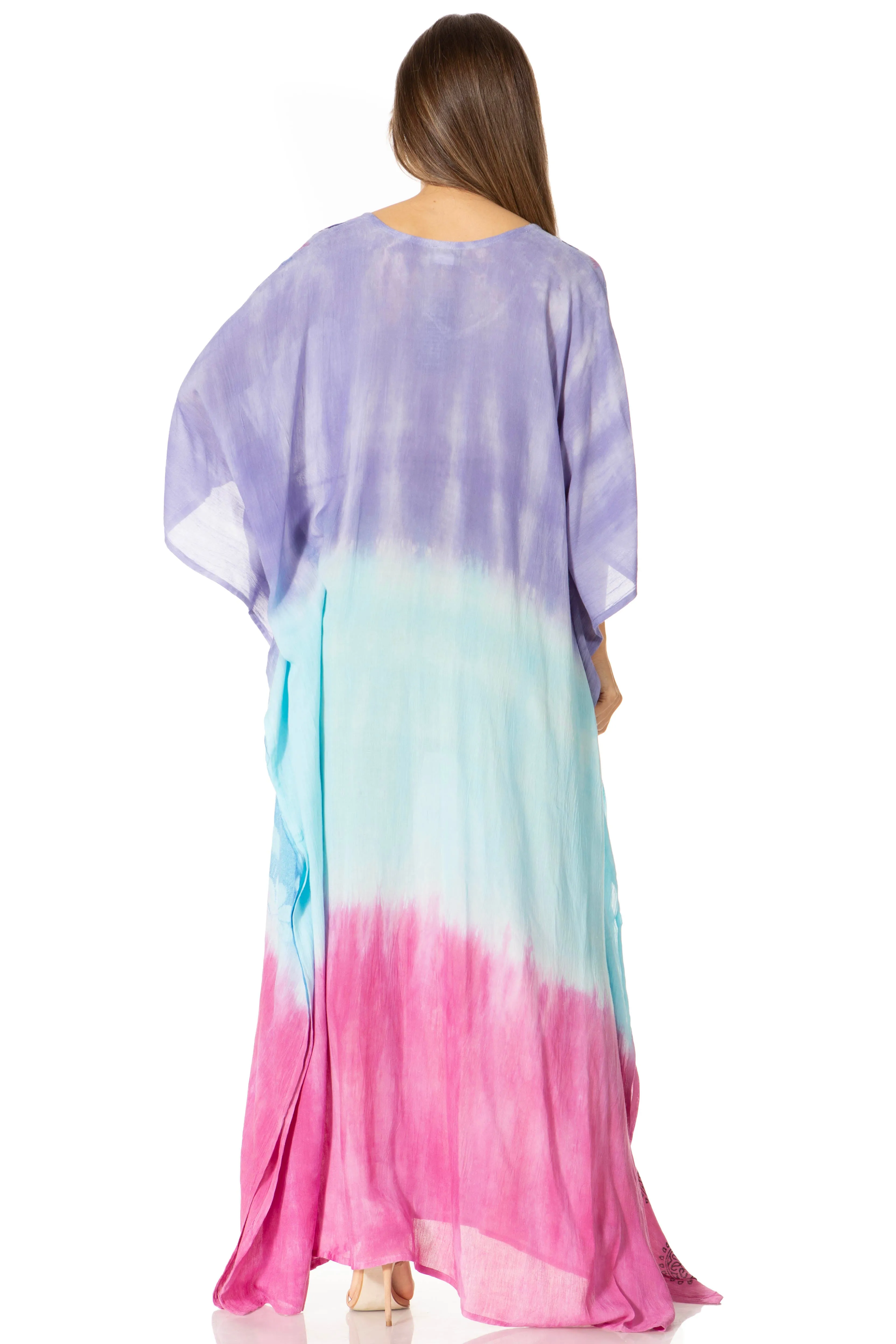 Sakkas Catia Women's Boho-Style Long Maxi Caftan for Lounging and Casual Wear