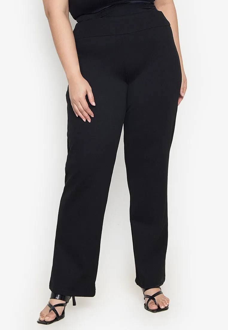 Slim Straight Pants - Black