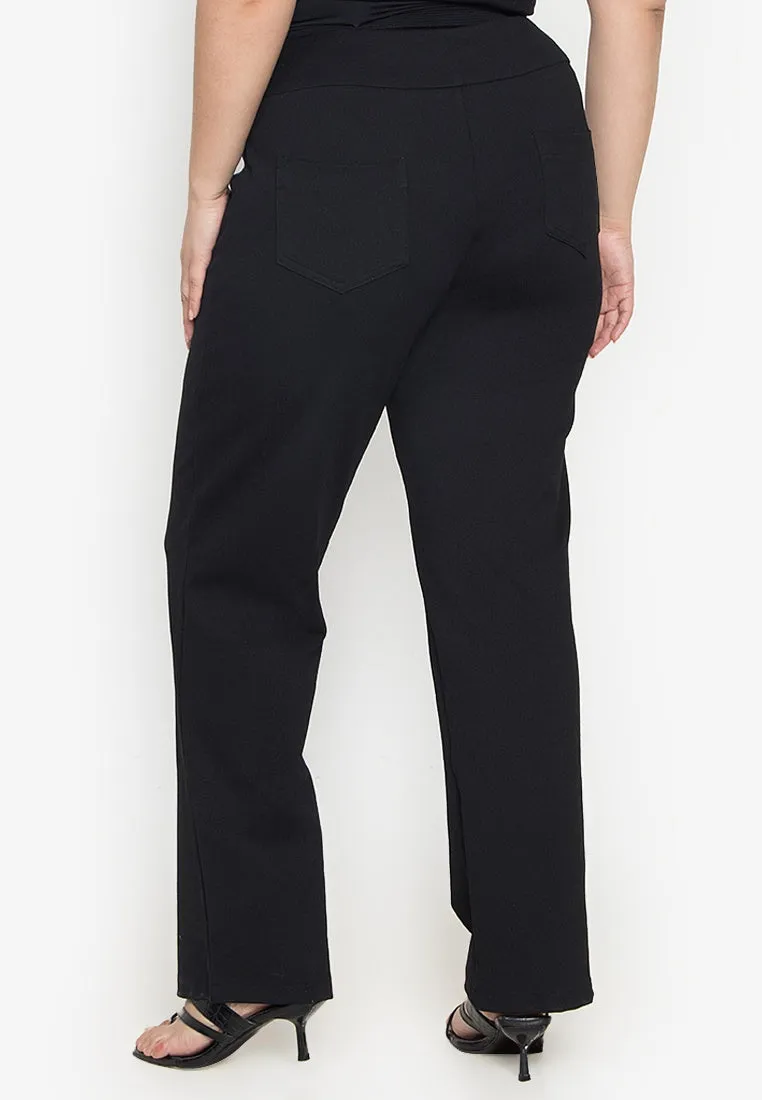 Slim Straight Pants - Black