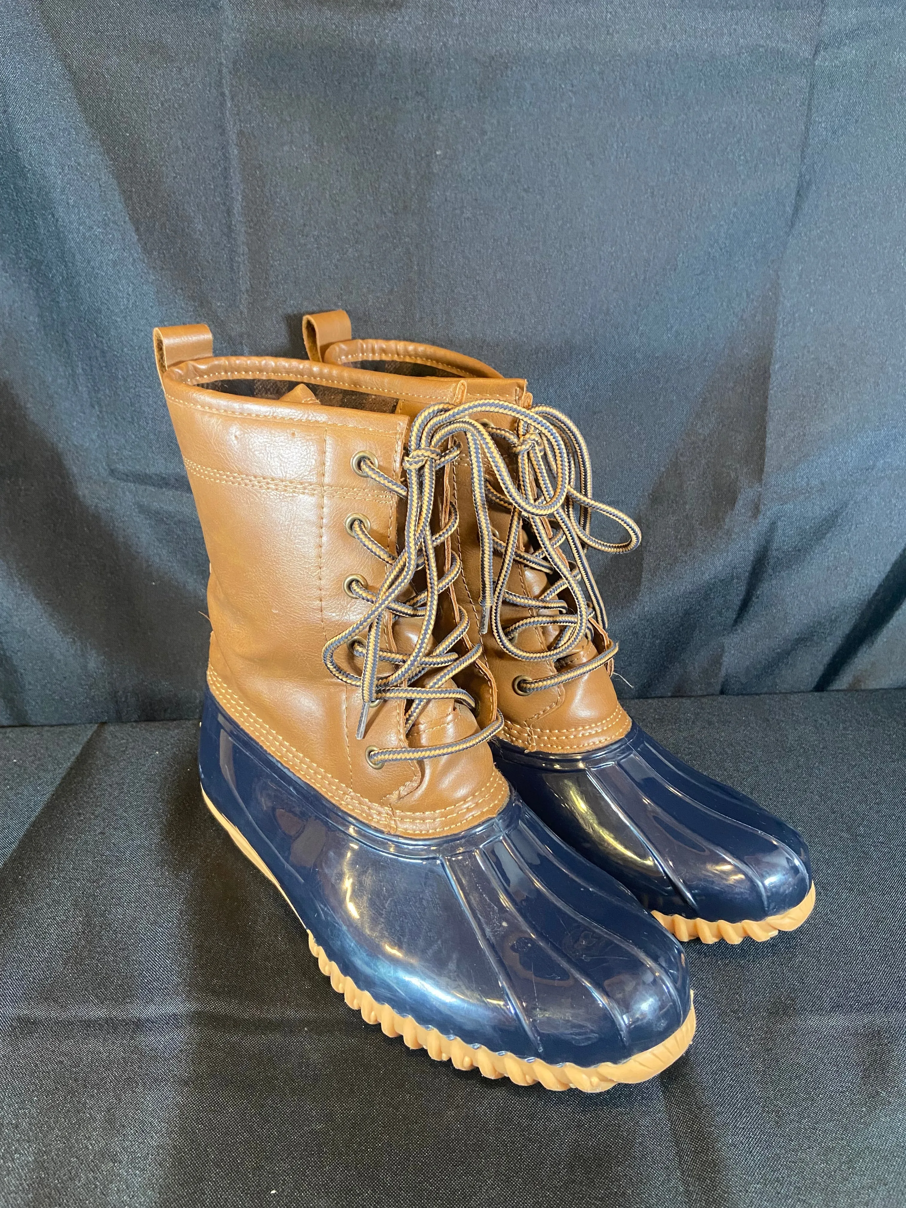 Sporto Delanie Waterproof Brown & Blue Duck Boot Women size 7