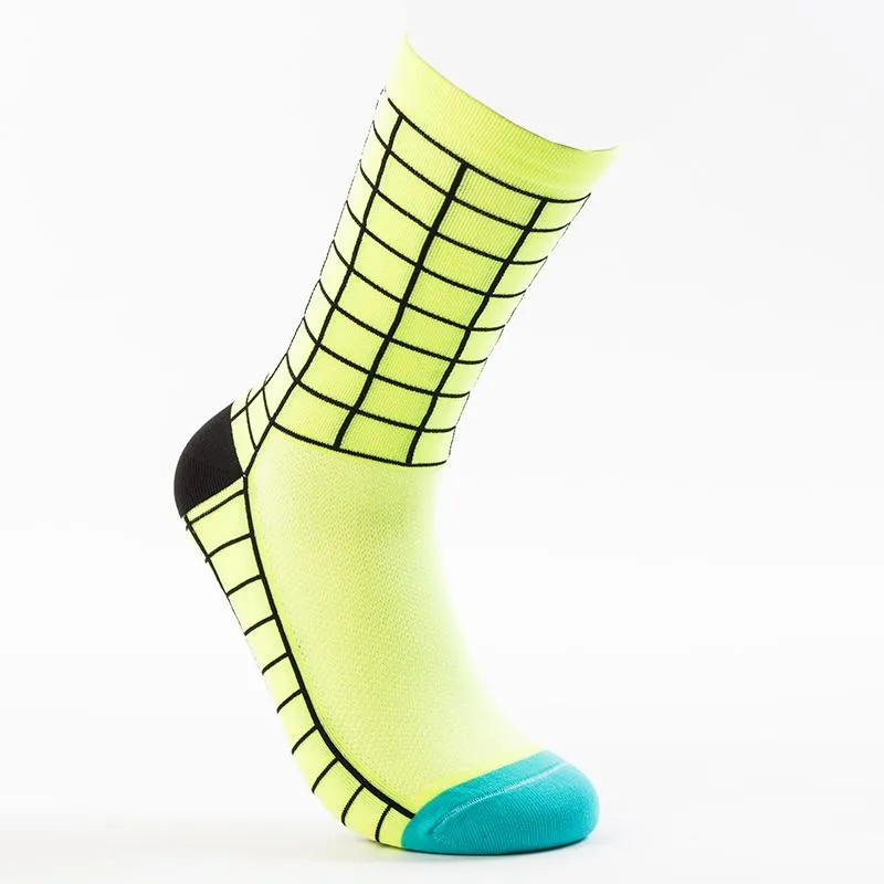 Sports Athletic Socks Mid-Calf Breathable Fabric 6 Color Combinations