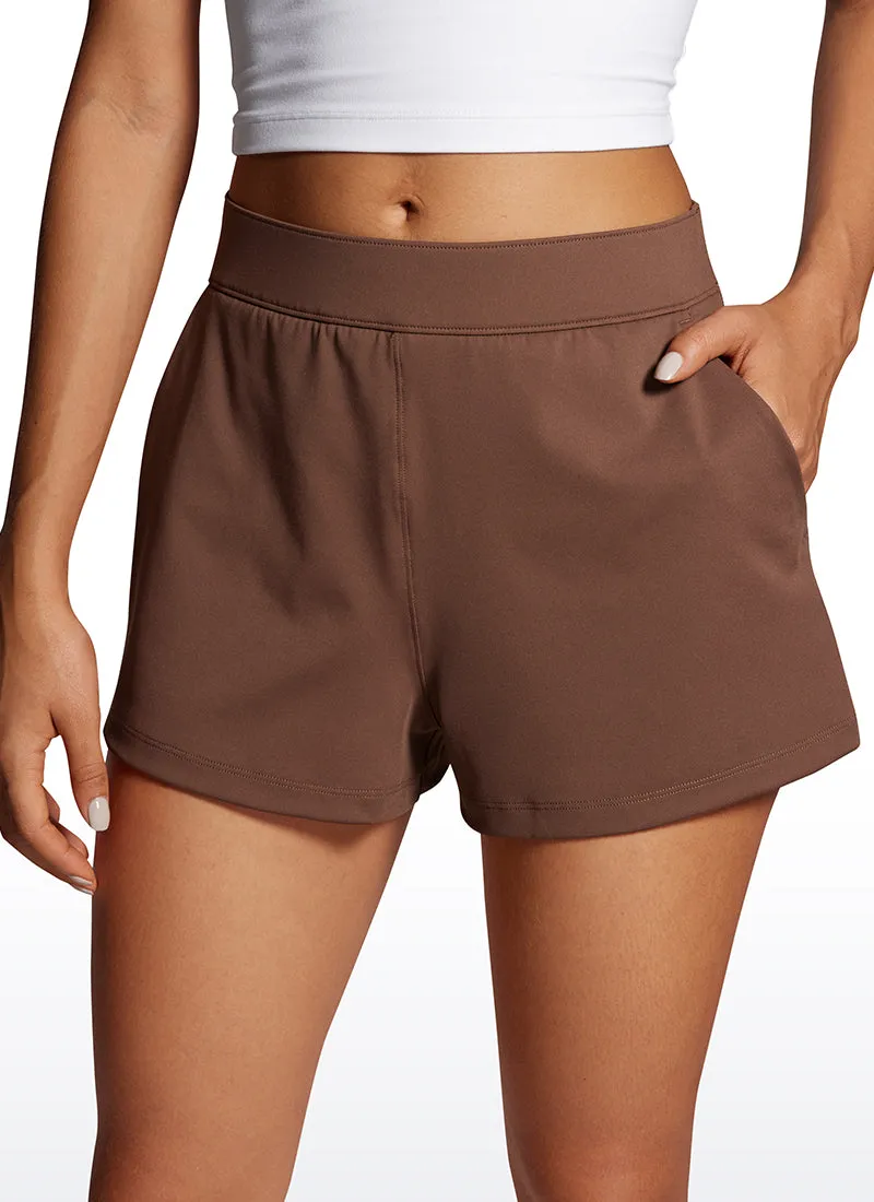 Stretch High-Rise Shorts with Pockets 2.5"