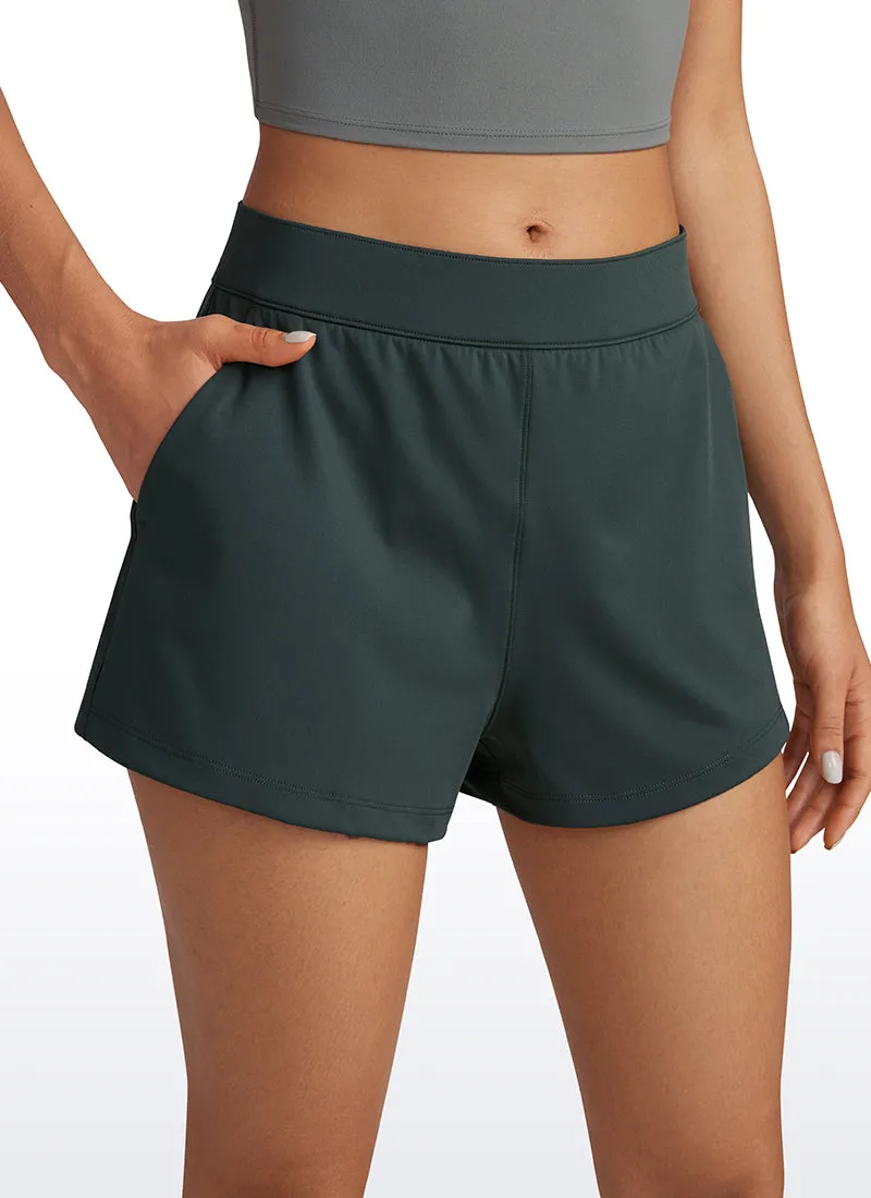 Stretch High-Rise Shorts with Pockets 2.5"