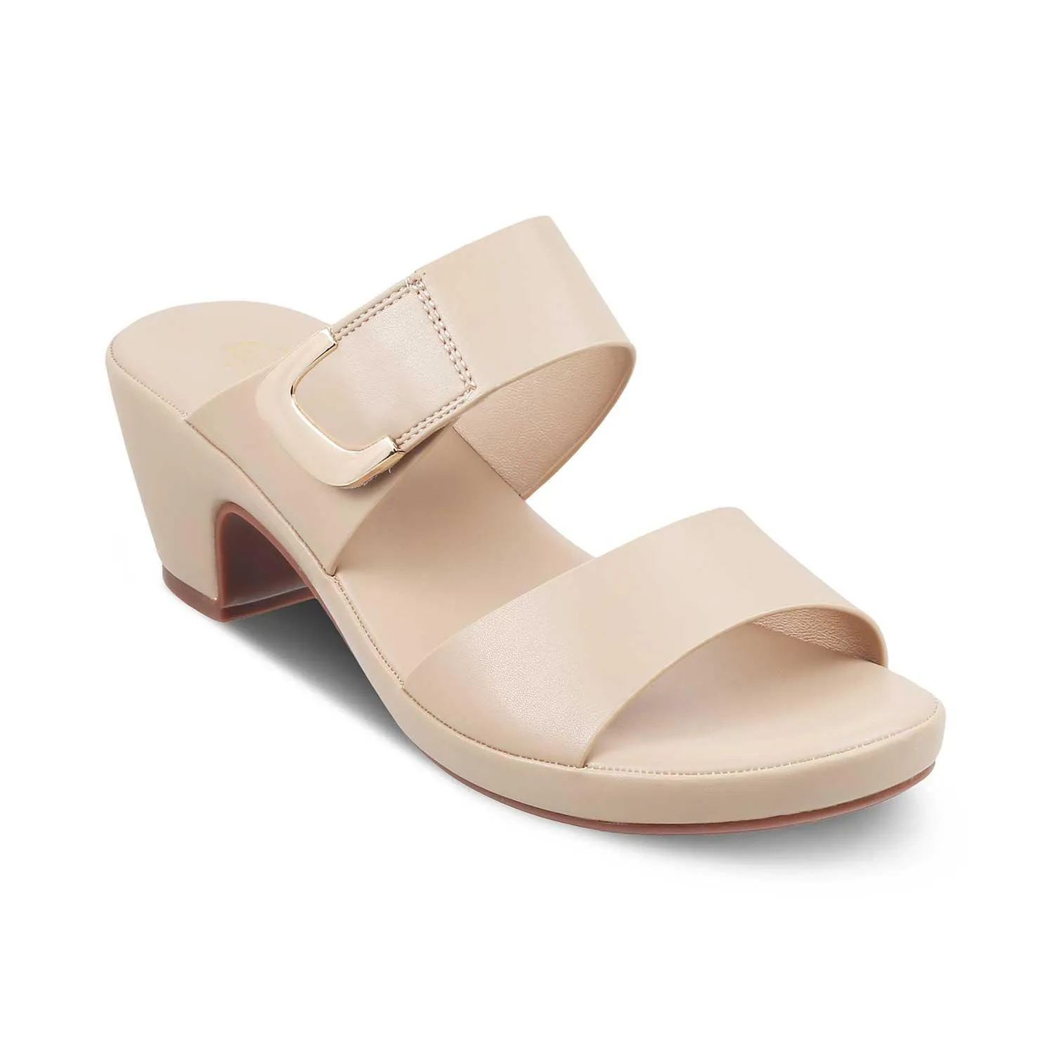 The Bona Beige Women's Casual Block Heel Sandals Tresmode