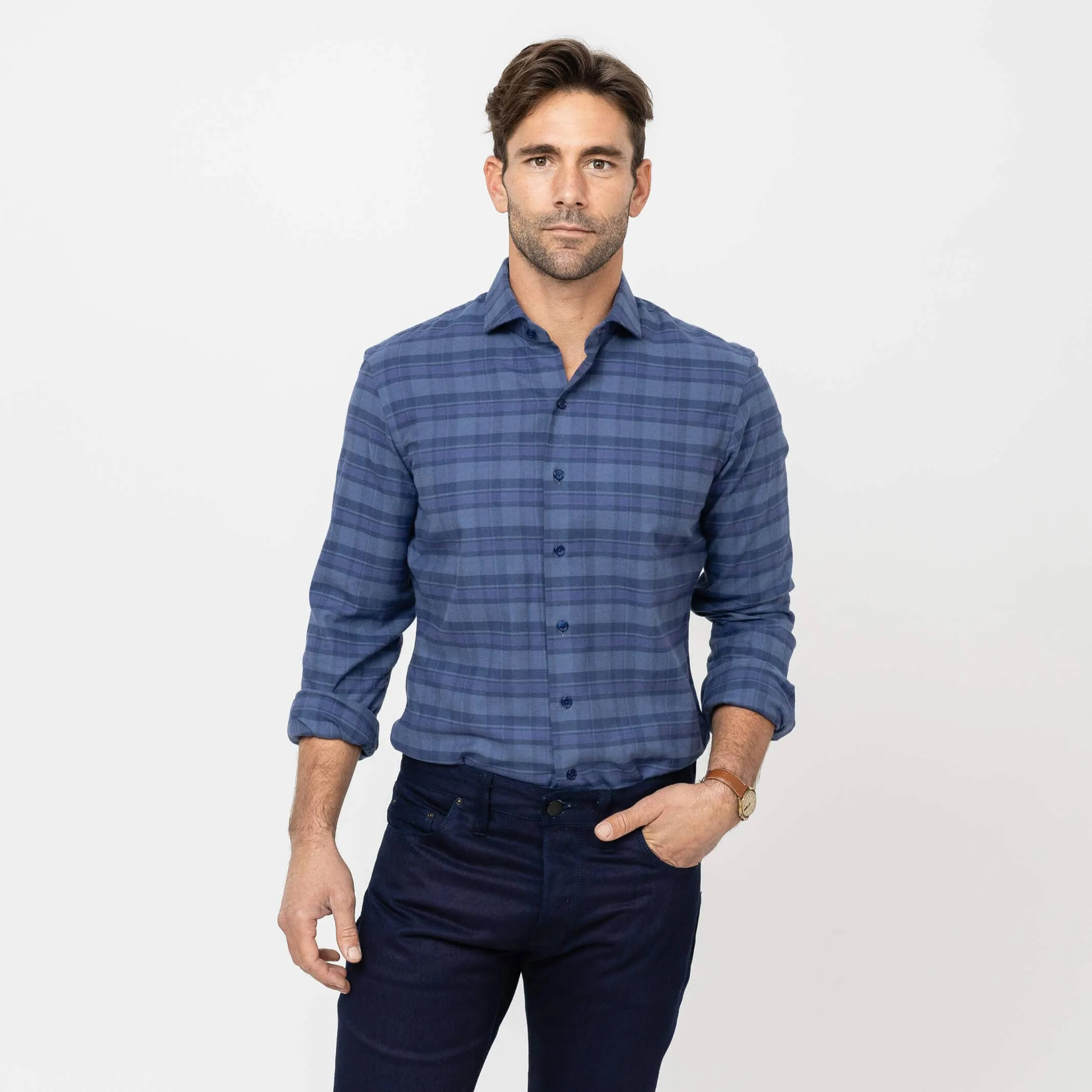 The Plum Thatcher Brushed Twill Custom Shirt