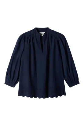 Trovata Birds of Paradis Bailey Blouse in Midnight Broderie